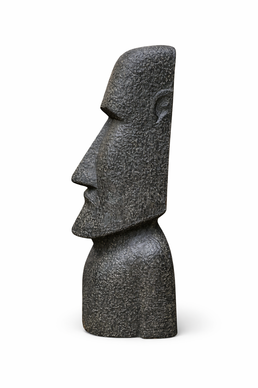 Moai Kopf Statue - Garten Deko Skulptur - Wetterfest - Rapa-Nui Osterinsel-Figur aus Glasfaserbeton Grau - 200x70x60 cm
