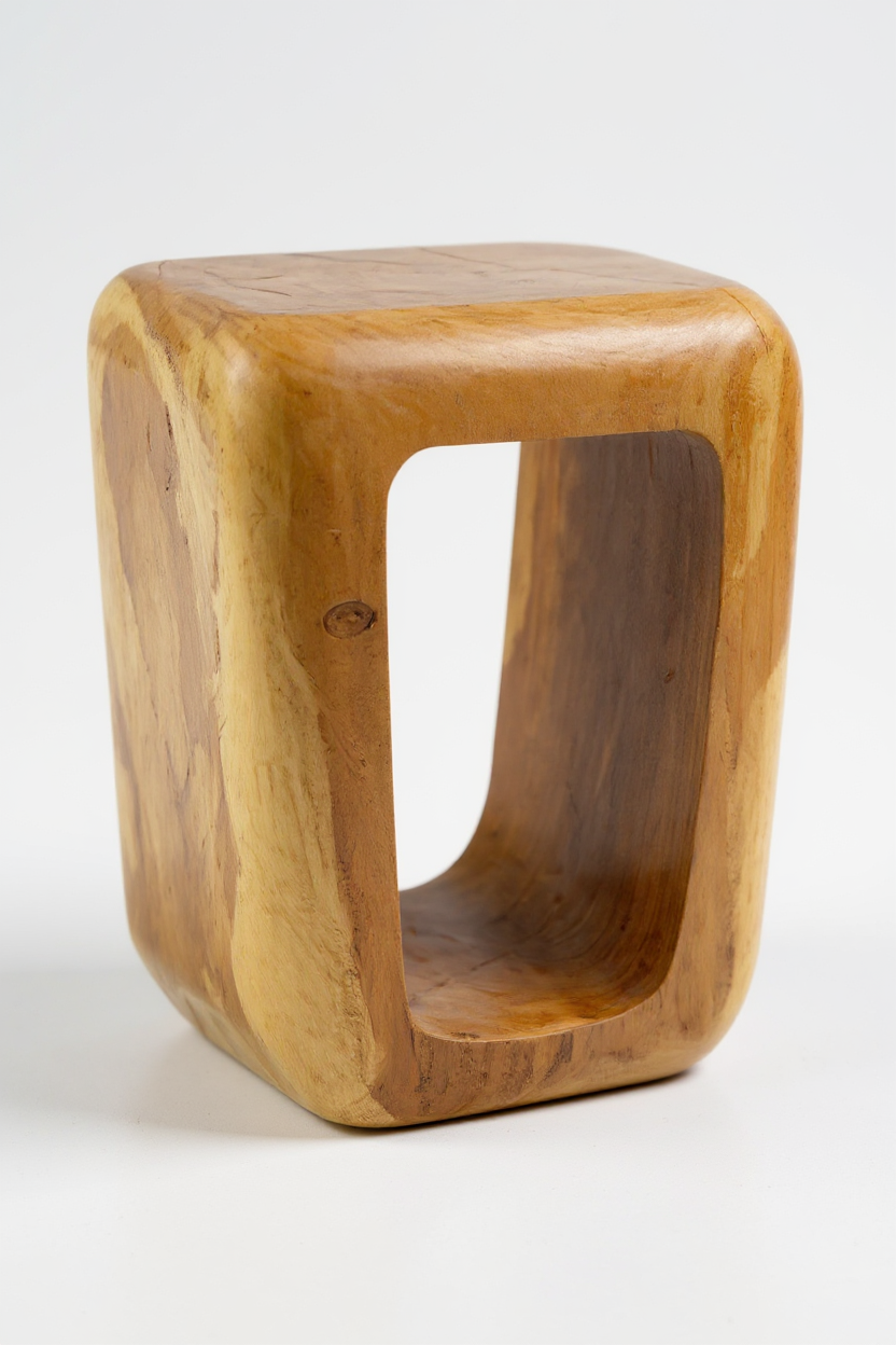 Tabouret en bois - table d'appoint table basse - tabouret fait main en bois de suar massif - 50x30x40 cm