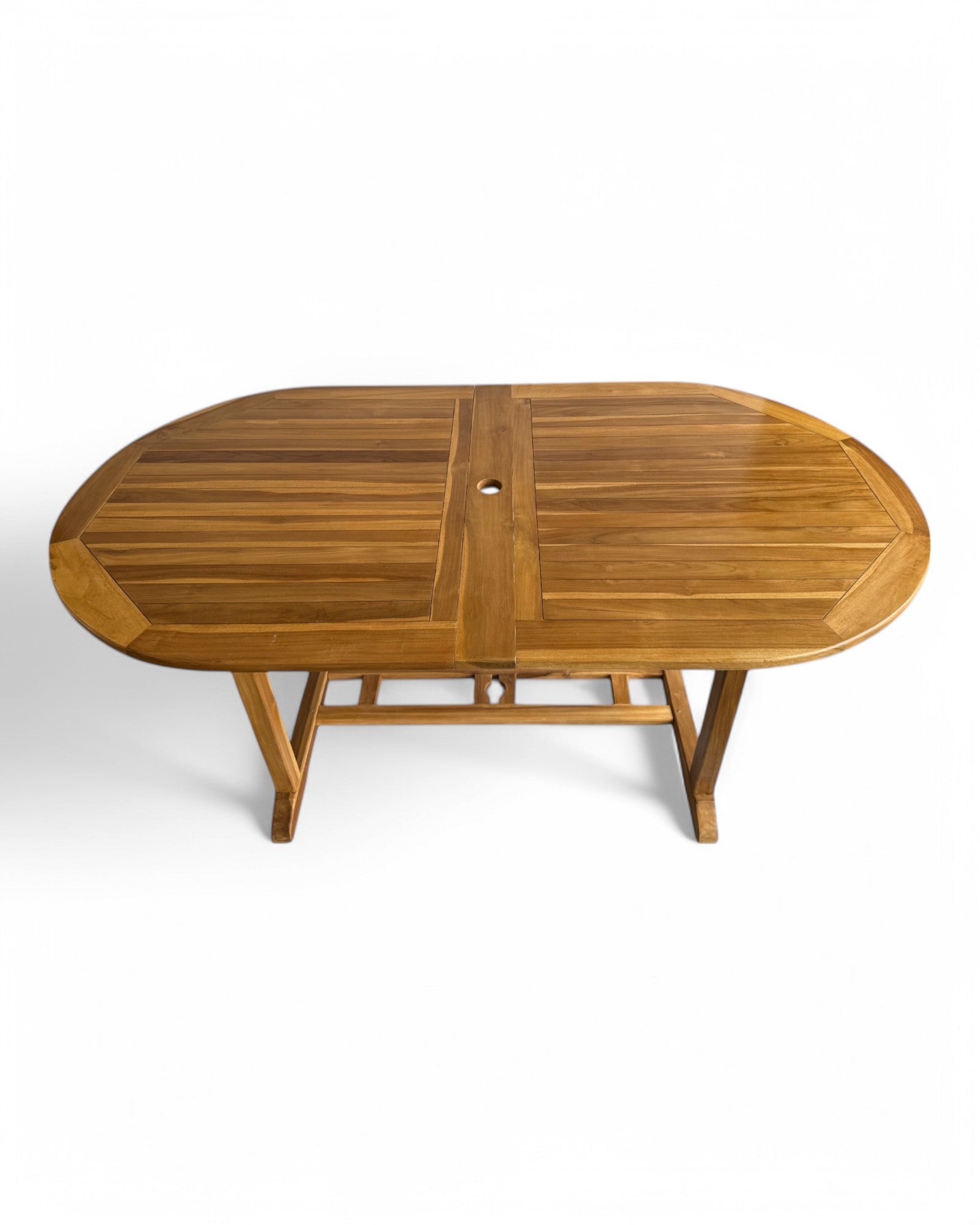 Ausziehbarer Teakholz-Gartentisch – Einzigartiges Unikat mit natürlicher Eleganz für Garten, Terrasse und Wintergarten – Teakholz – 180 cm bis 240 cm x 100 cm x 75 cm - FaHome