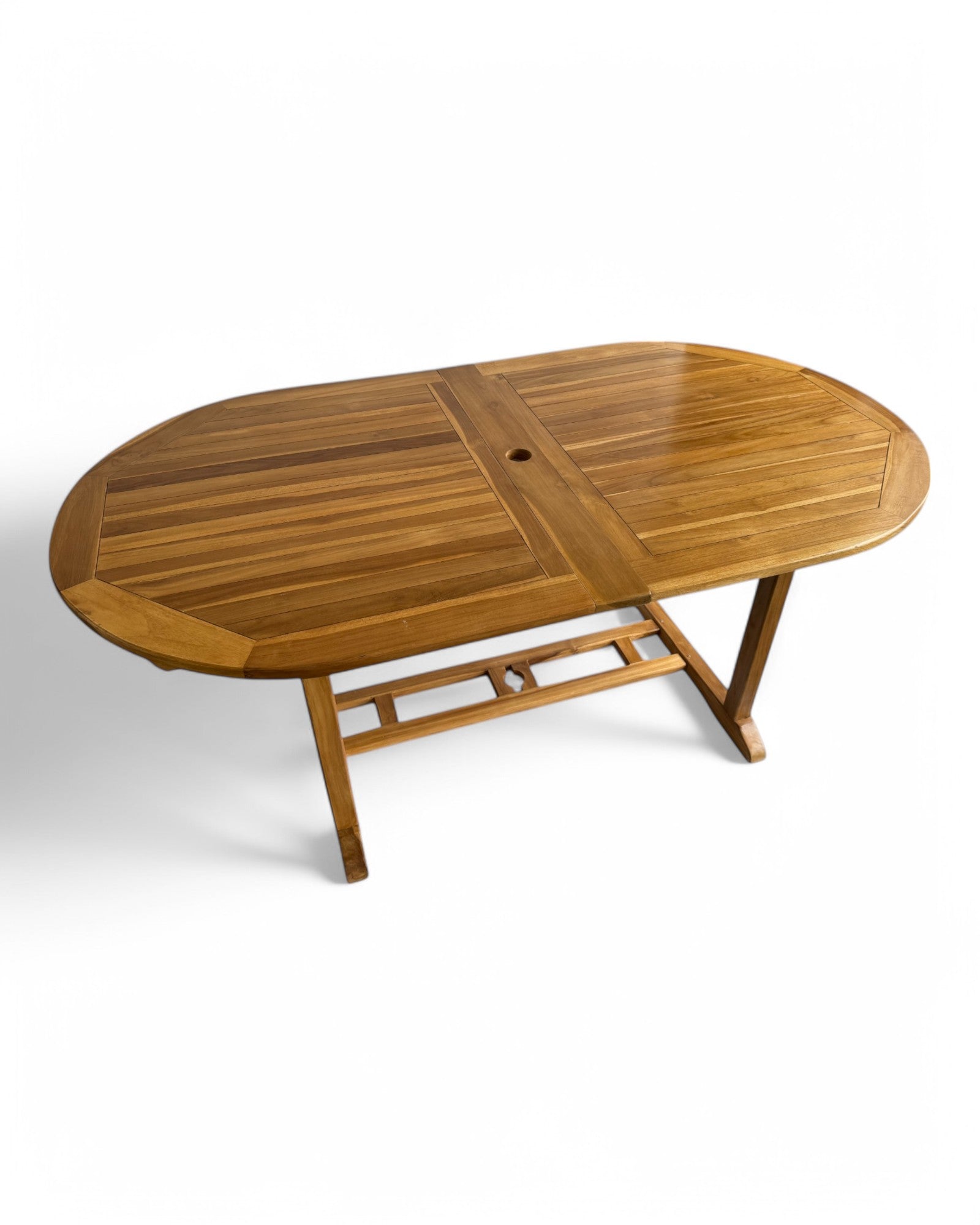 Ausziehbarer Teakholz-Gartentisch – Einzigartiges Unikat mit natürlicher Eleganz für Garten, Terrasse und Wintergarten – Teakholz – 180 cm bis 240 cm x 100 cm x 75 cm - FaHome