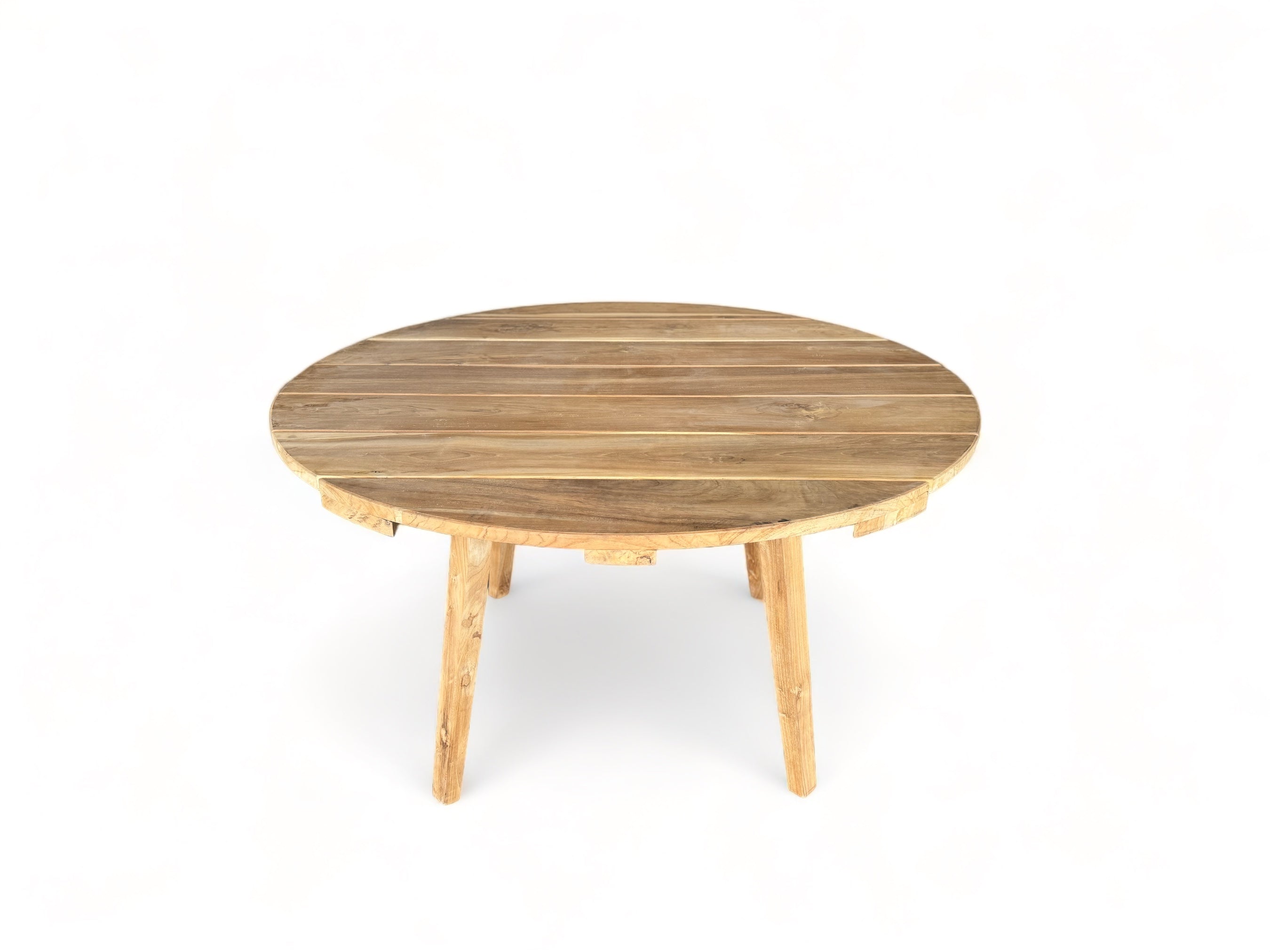 Handmade teak garden table - Unique piece with natural flair for indoors and outdoors - Natural - 120 and 150 cm diameter - 80 cm high