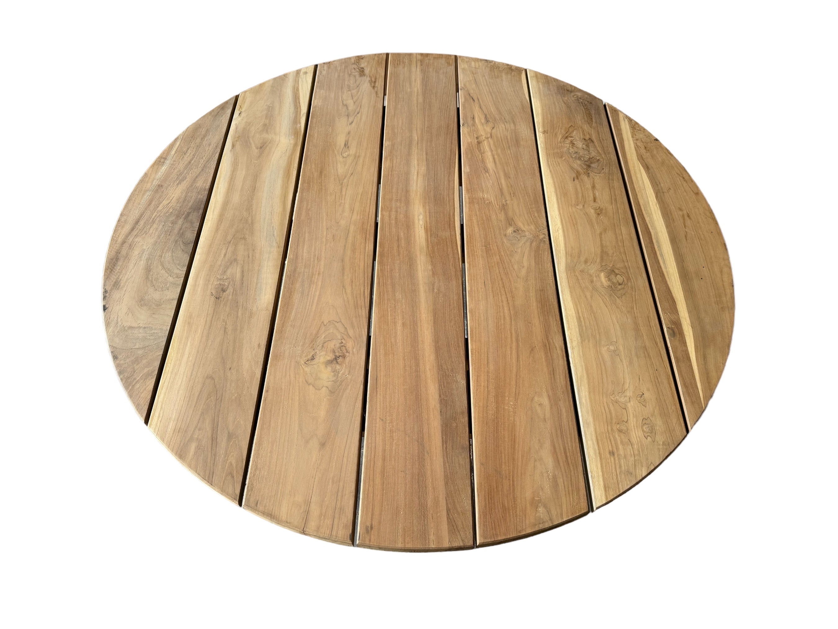 Handmade teak garden table - Unique piece with natural flair for indoors and outdoors - Natural - 120 and 150 cm diameter - 80 cm high