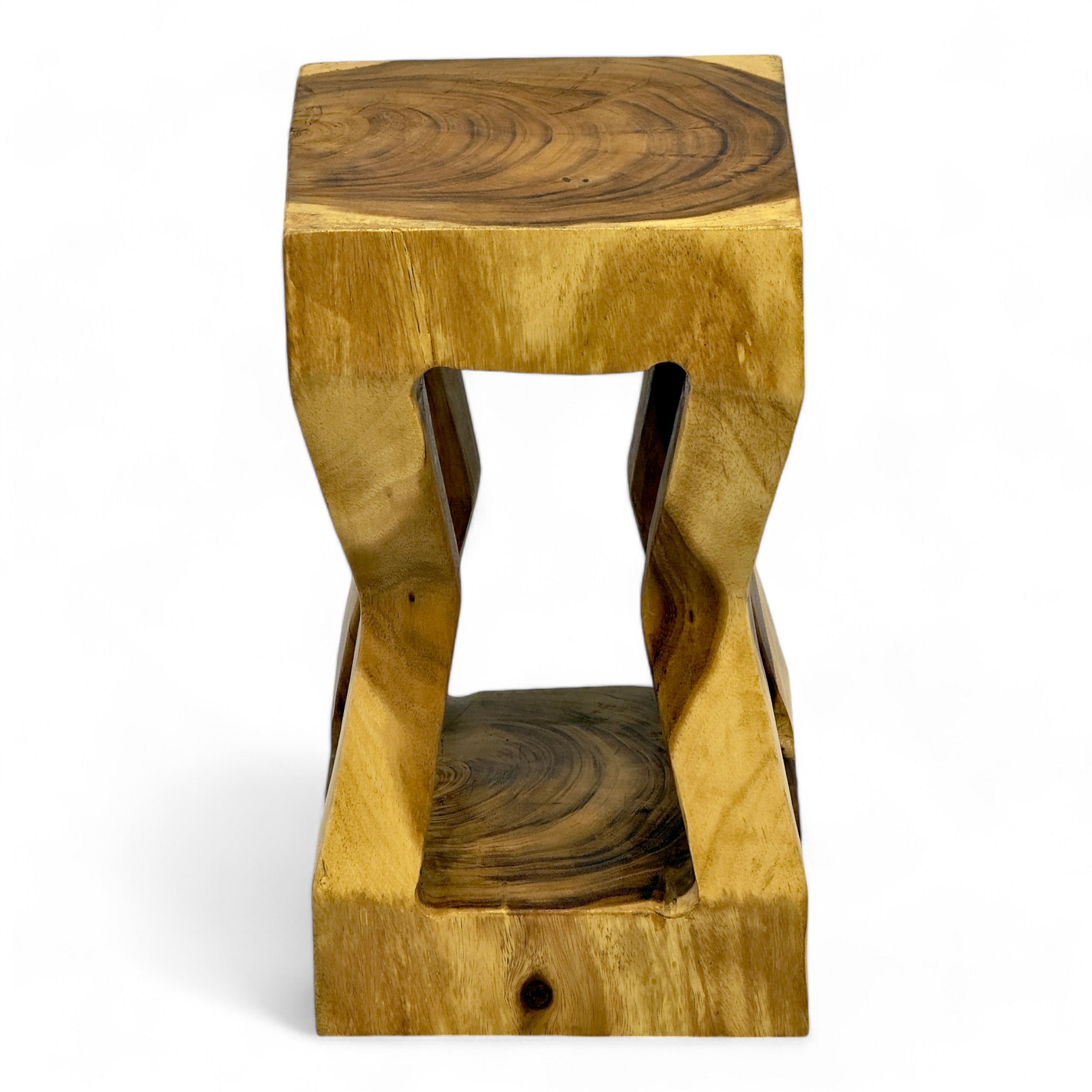 Wooden side table - wooden stool, coffee table, storage table - handmade - solid suar wood - 50x28x28 cm