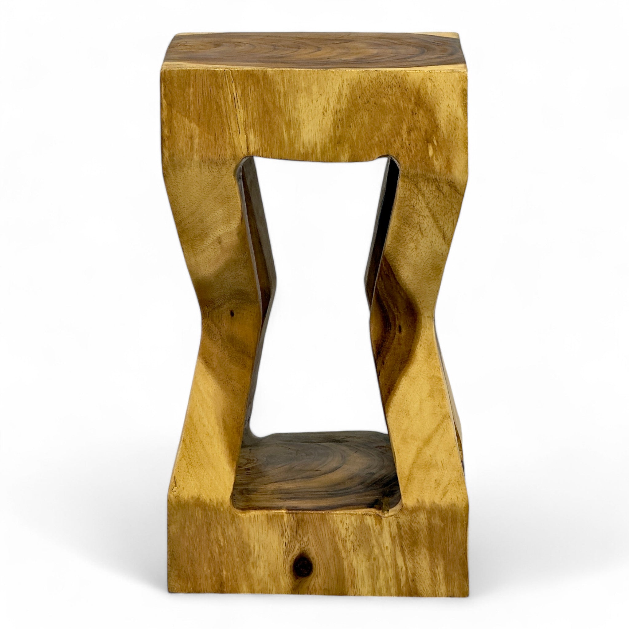 Wooden side table - wooden stool, coffee table, storage table - handmade - solid suar wood - 50x28x28 cm