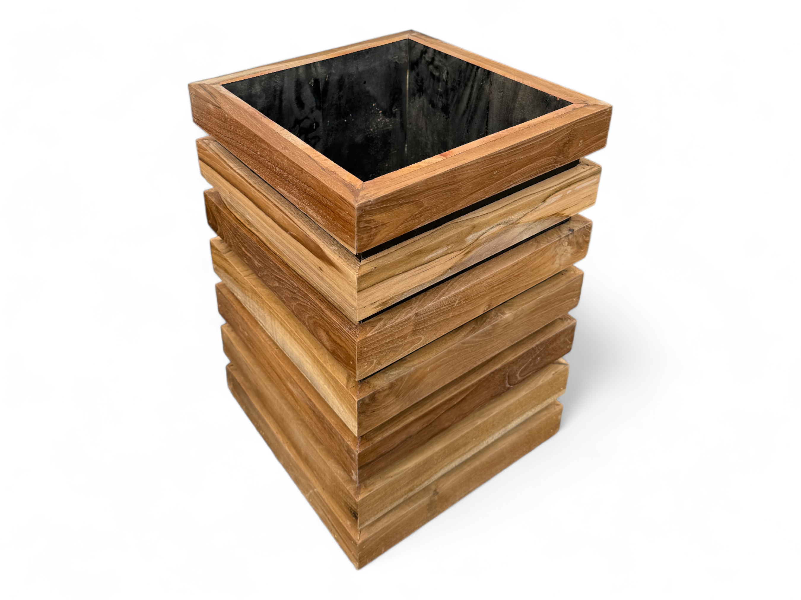 Jardinière en bois – jardinière de balcon – fait main – moderne avec lattes en bois