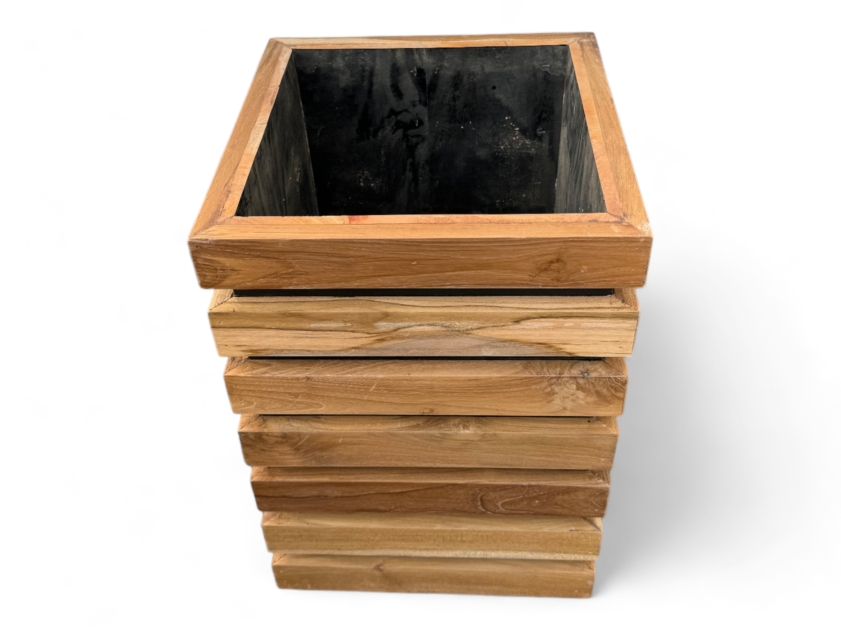 Jardinière en bois – jardinière de balcon – fait main – moderne avec lattes en bois