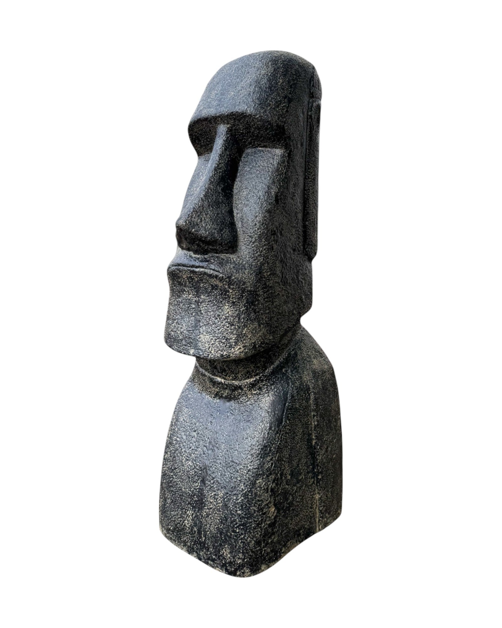Moai Head Statue - Garden Decoration Sculpture - Weatherproof - Rapa Nui Easter Island Figure made of Fiberglass Concrete Gray - 150x49x47 cm