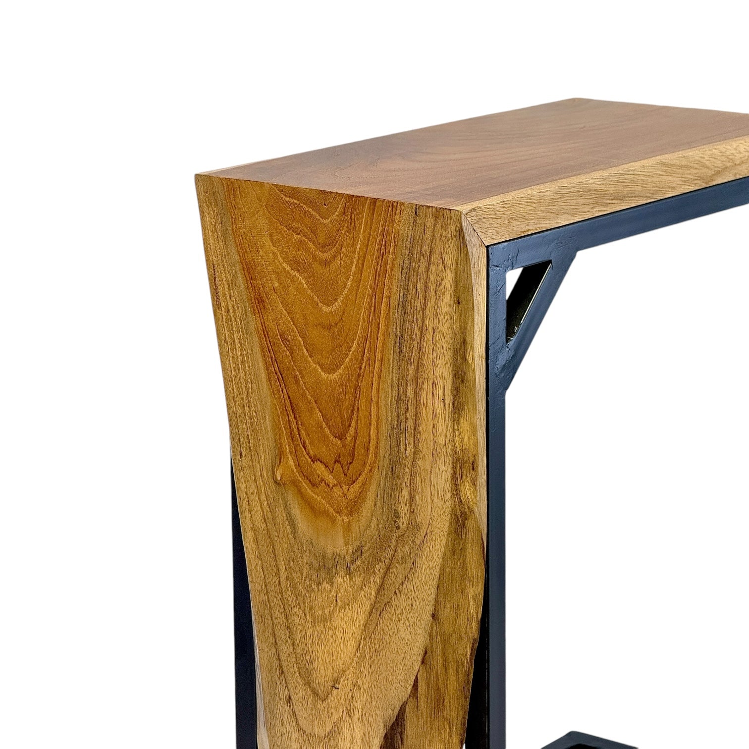 Multifunktionaler Beistelltisch - Couchtisch Ablagetisch - C-Frame – Teakholz - 50x40x20 cm - FaHome