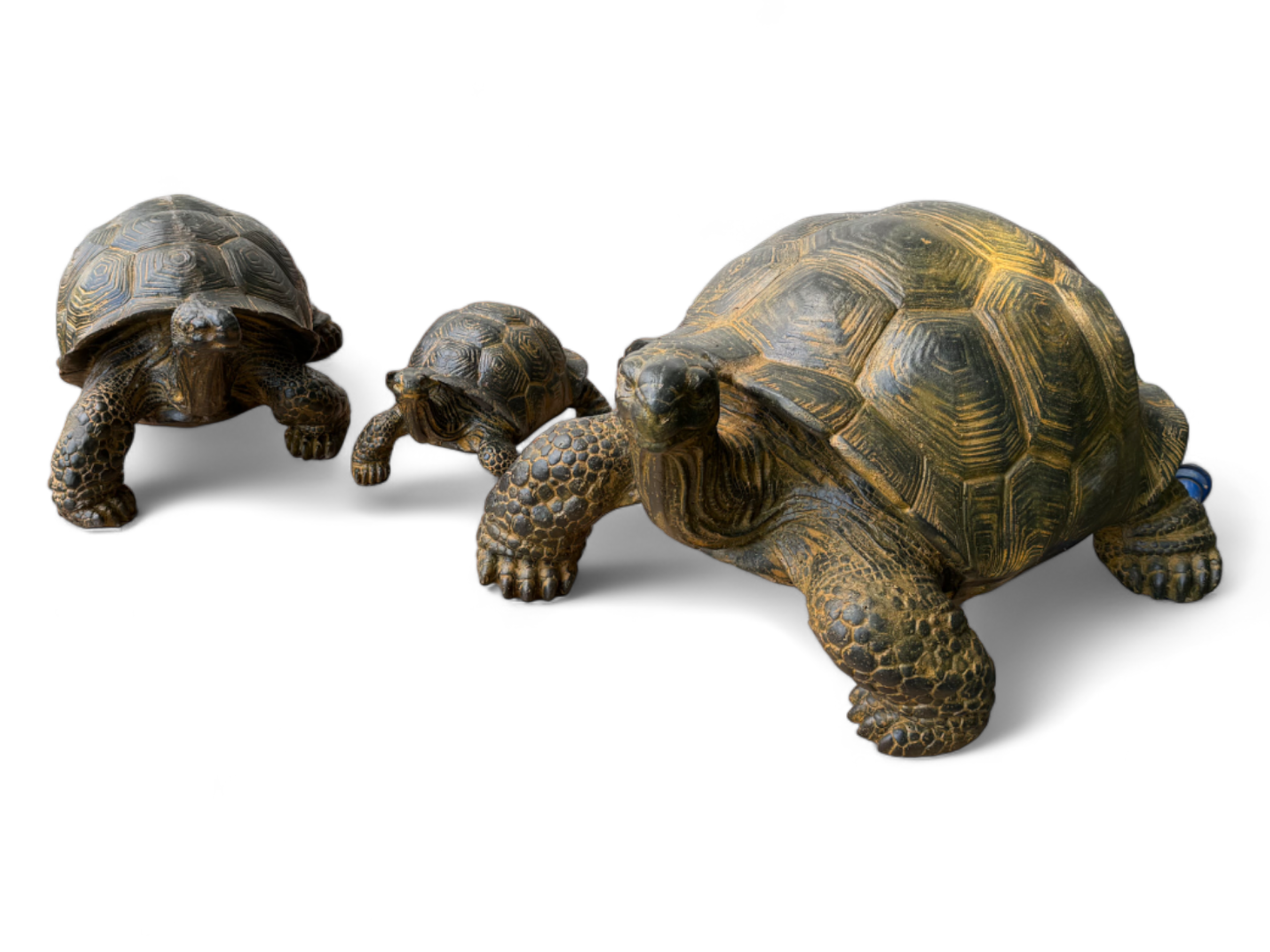 Stein Schildkröten – Pool, Garten, Terrasse - Langlebig und Wetterbeständig – Gelblich aus Glasfaserbeton – 32, 47 und 65 cm - FaHome