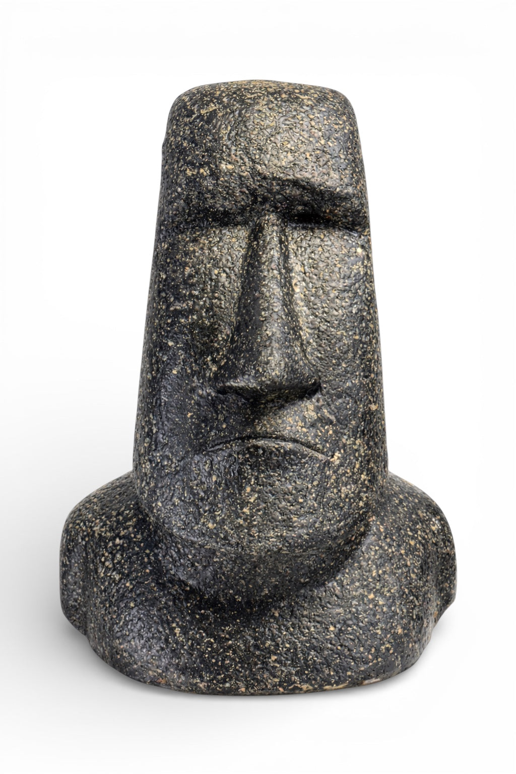 Moai Kopf Statue - Garten Deko Skulptur - Wetterfest - Rapa-Nui Osterinsel-Figur aus Glasfaserbeton Grau - 40x30x20 cm