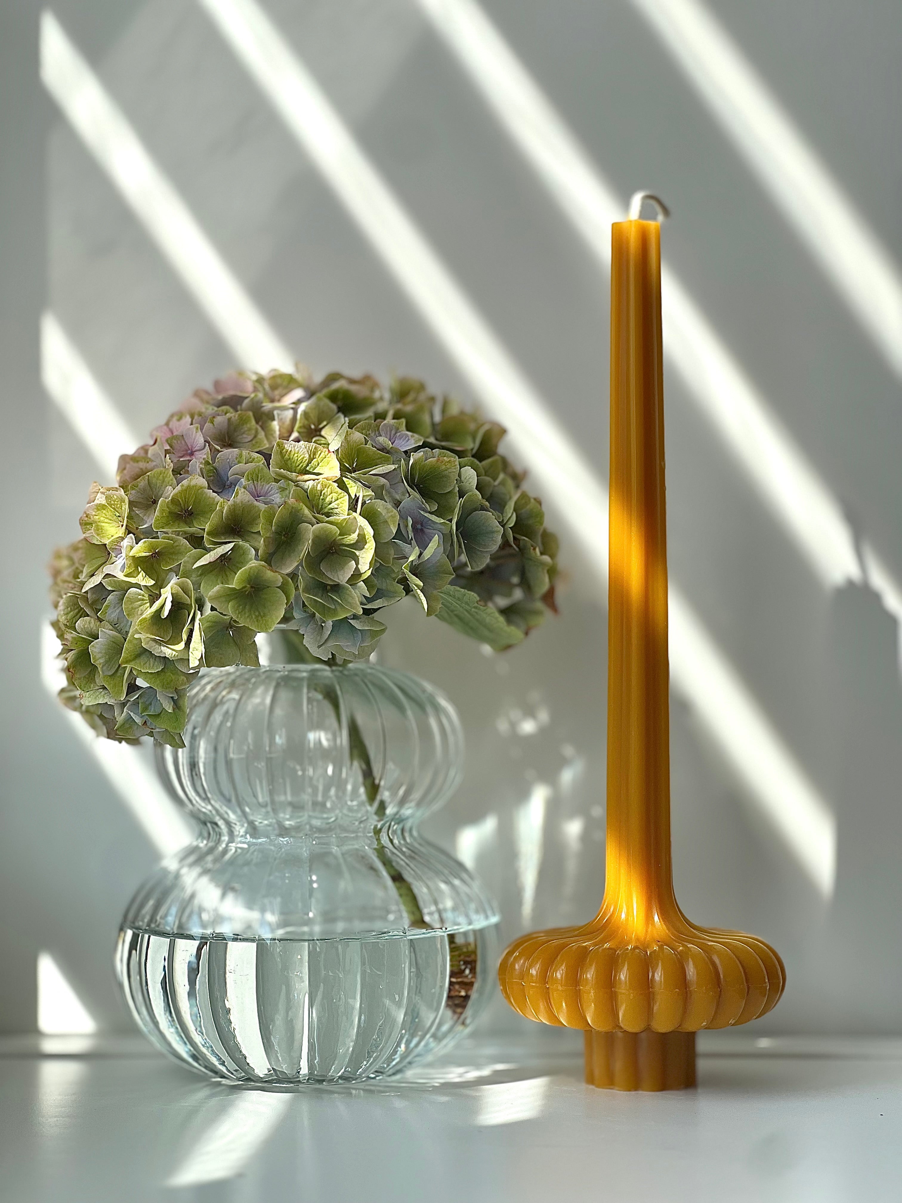 Bougie en cire d’abeille PARIS – Cire d’abeille originale – Coulée à la main – Pour pièces à vivre et décoration – 2 tailles