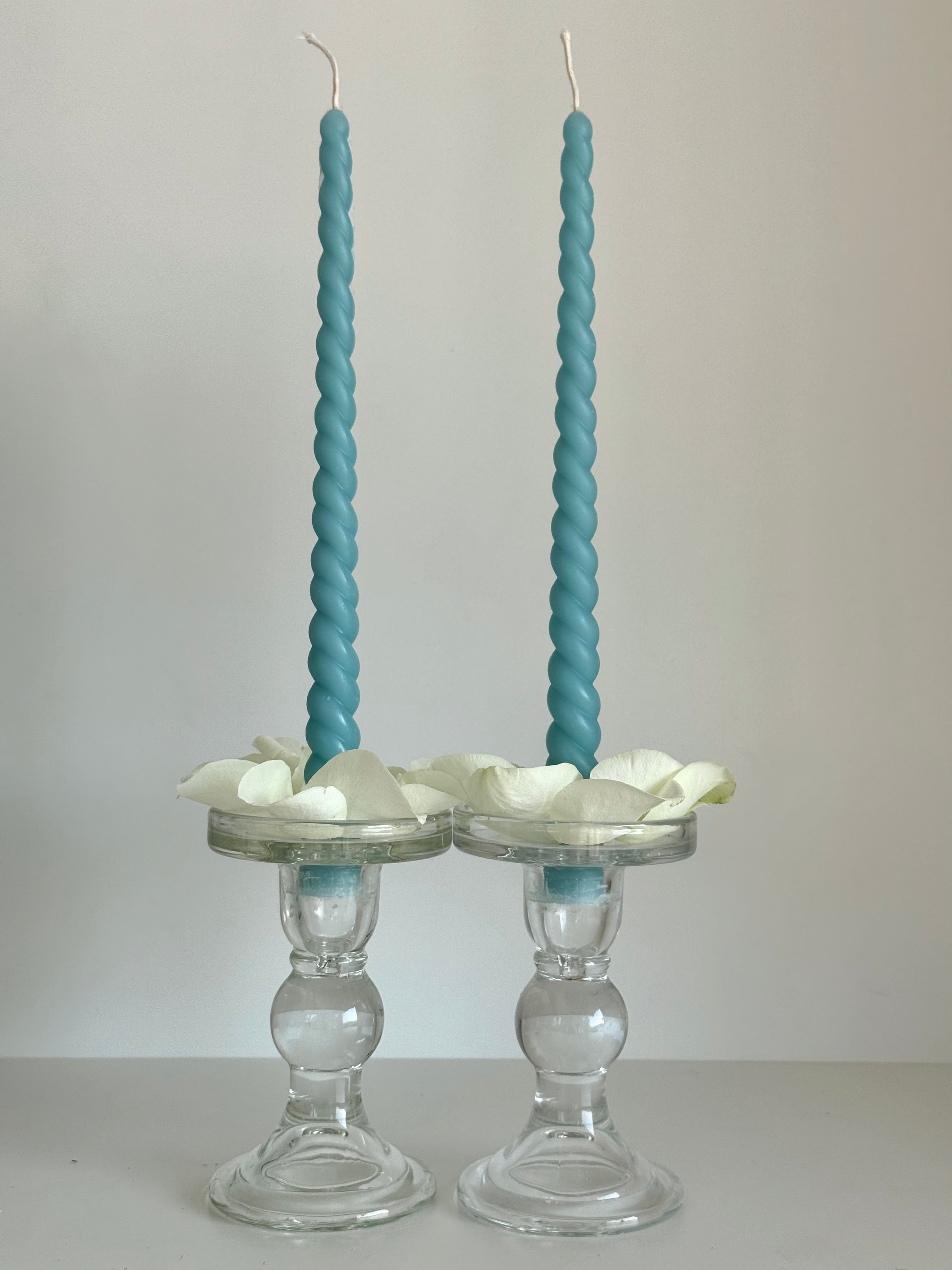 Bougie en cire d'abeille ROM – Couleurs pastel – Coulée à la main – Pour salon et décoration – Lot de 4