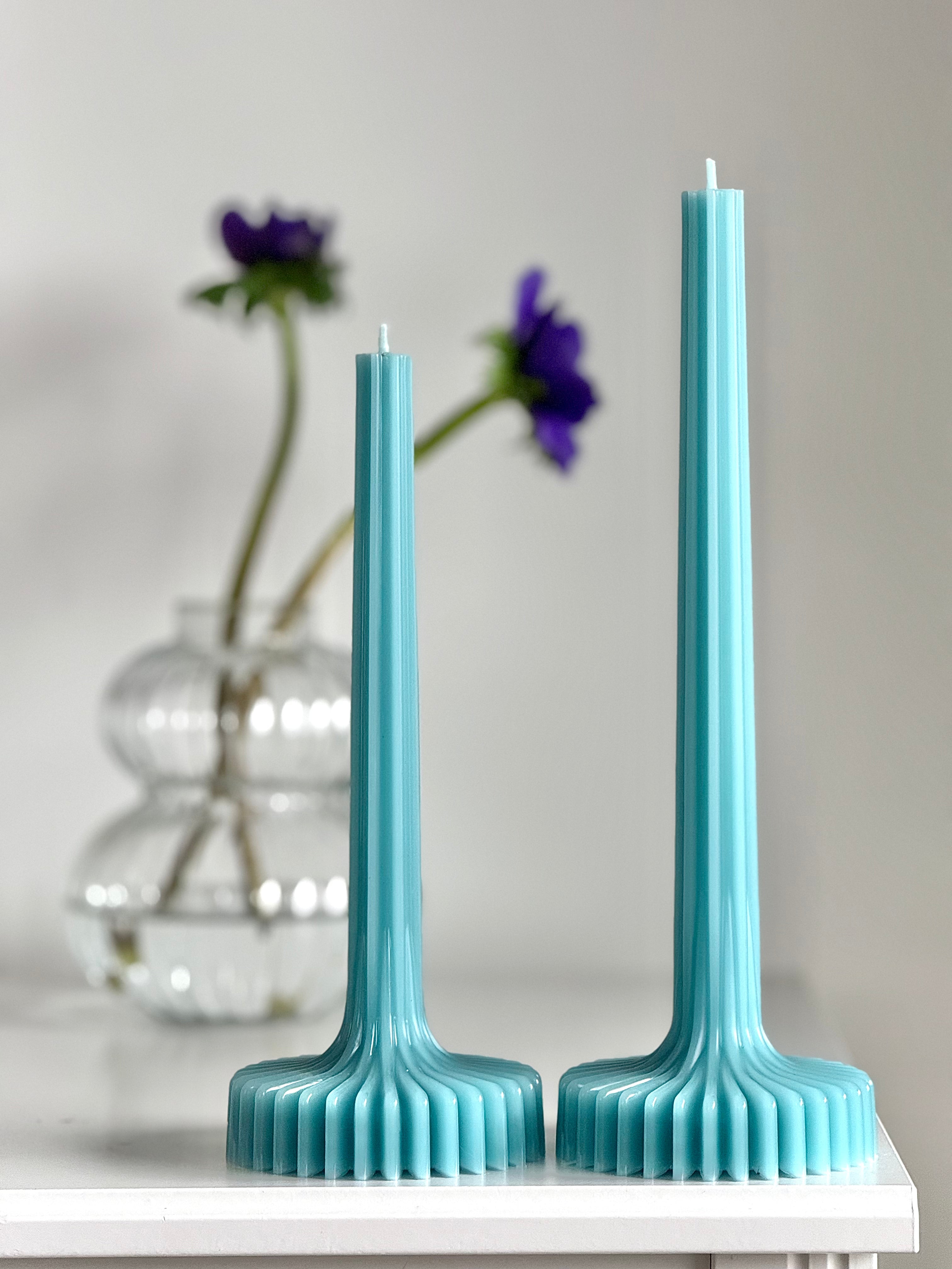 Bougie en cire d’abeille BERLIN – Couleurs pastel – Coulée à la main – Pour salon et décoration – 4 couleurs