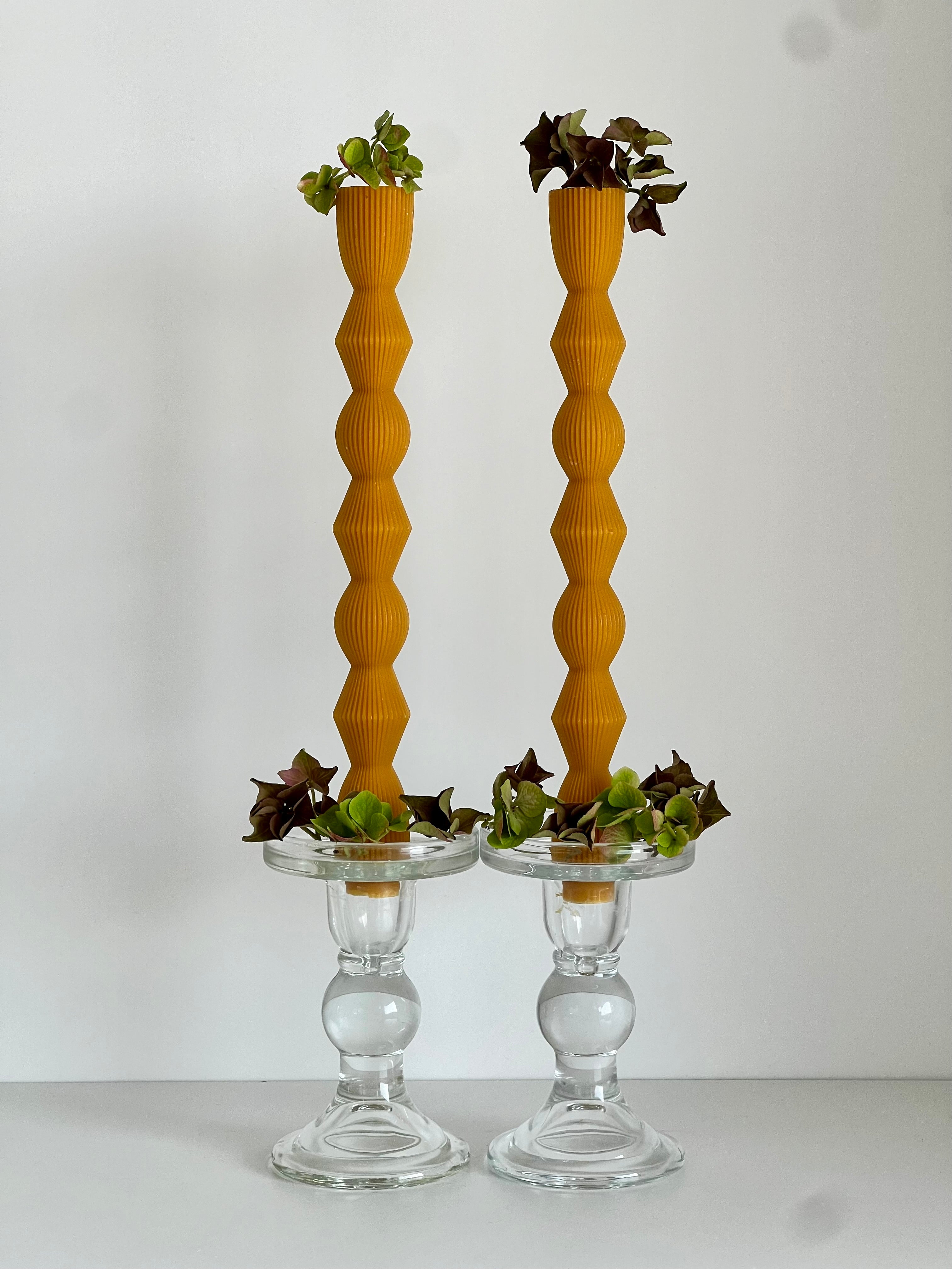 Bougie en cire d'abeille MADRID – Cire d'abeille originale – Coulée à la main – Pour salons et décoration – Lot de 2 ou 4