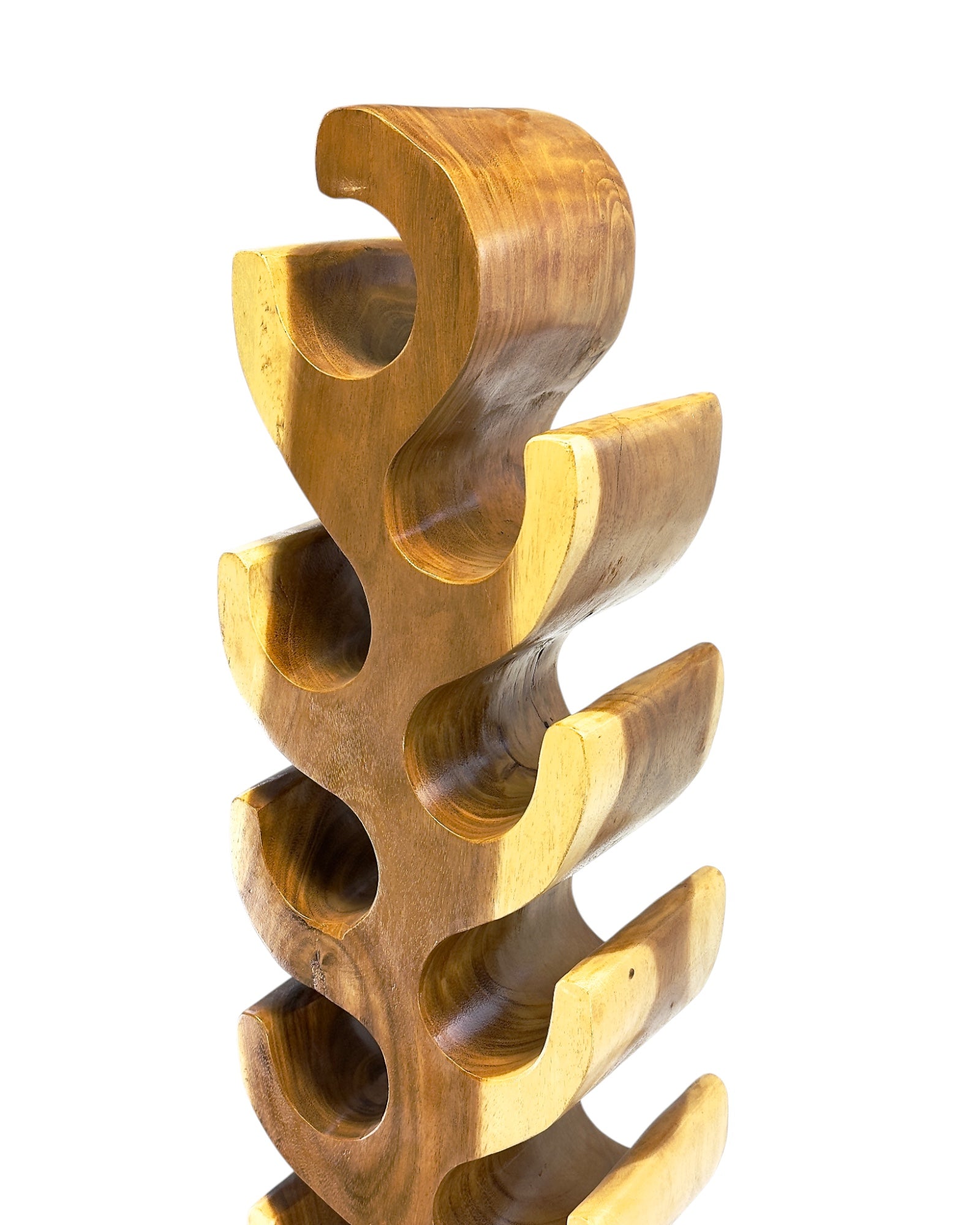 Weinregal Massiv XXL – Weinhalter Flaschenhalter - Handgefertigt Edel Hochwertig – Aus Teakholz für 18 Flaschen – 150x30x18 cm