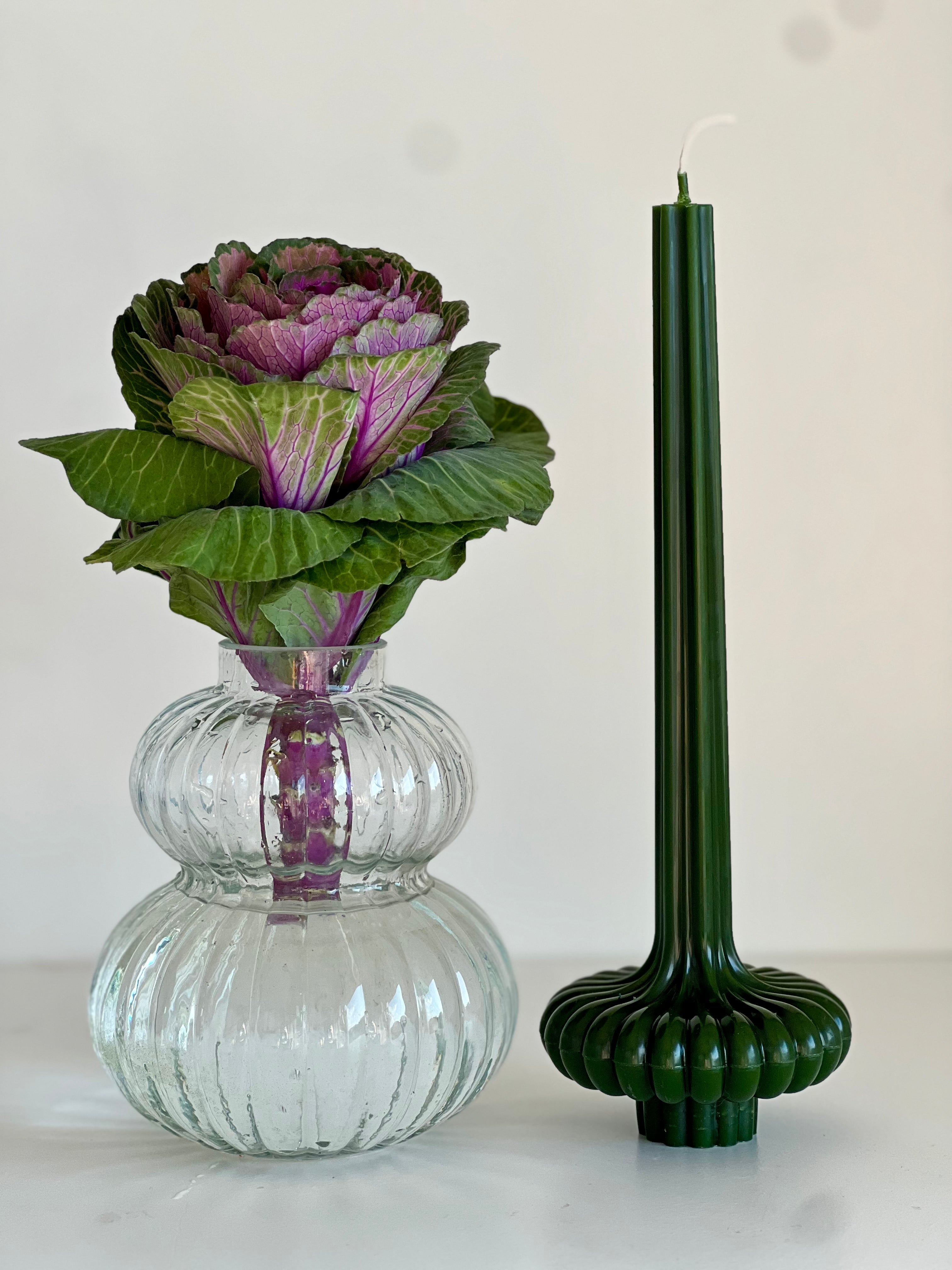 Bougie en cire d’abeille PARIS – Verte – Coulée à la main – Pour pièces à vivre et décoration – 2 tailles