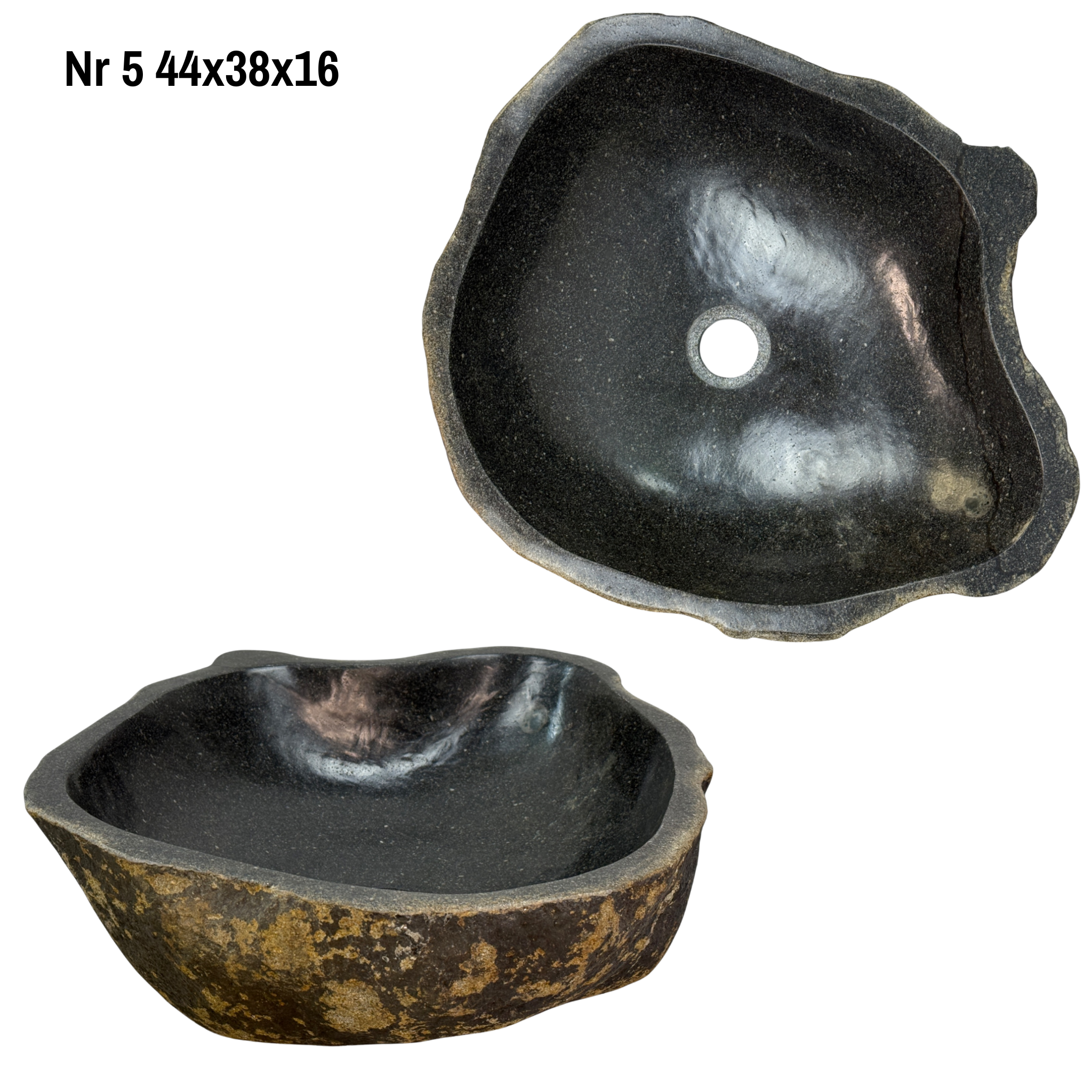 Naturstein Waschbecken - Badezimmer Toilette Aufsatzwaschbecken Waschschale - Einzigartig - Findling Stein Massiv