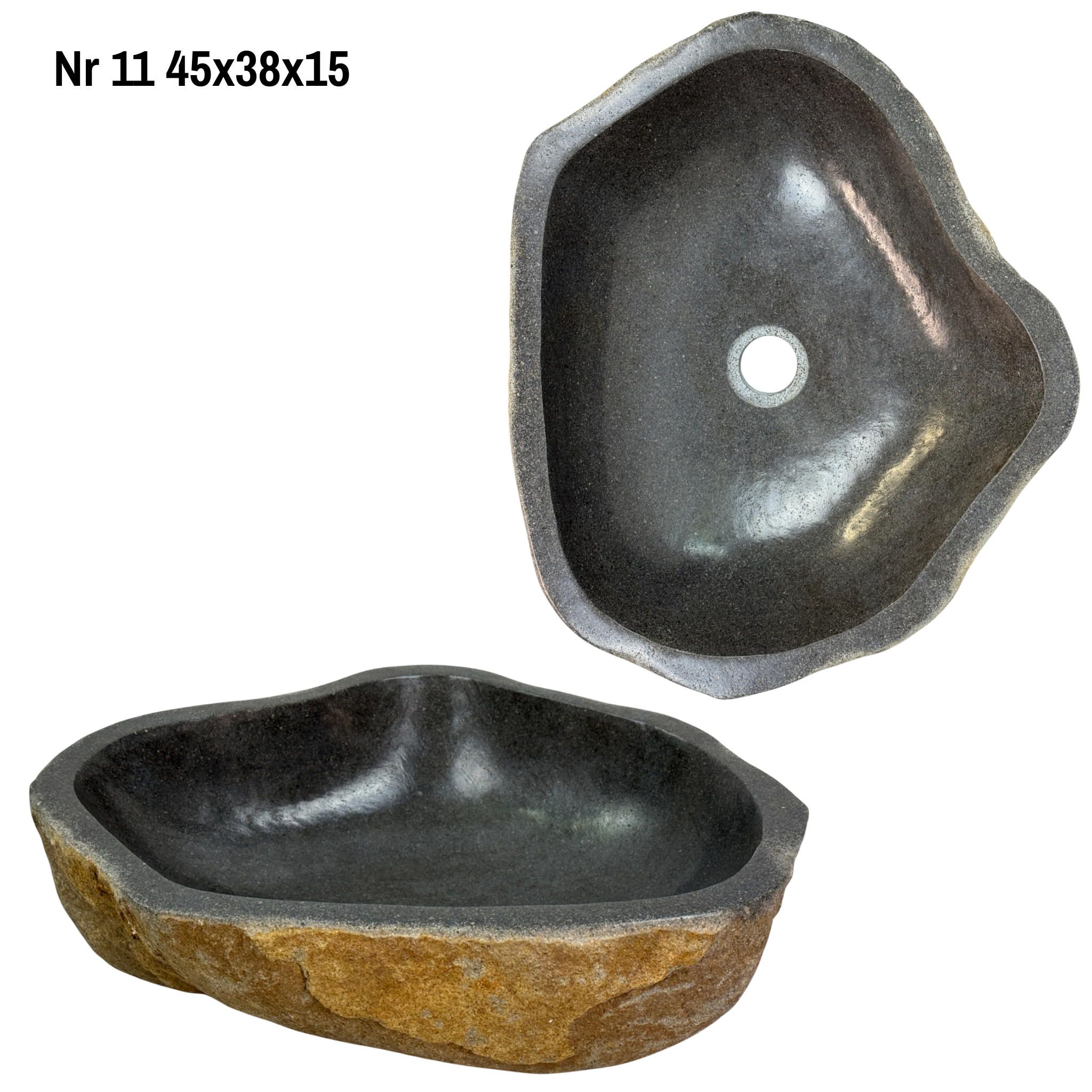 Naturstein Waschbecken - Badezimmer Toilette Aufsatzwaschbecken Waschschale - Einzigartig - Findling Stein Massiv