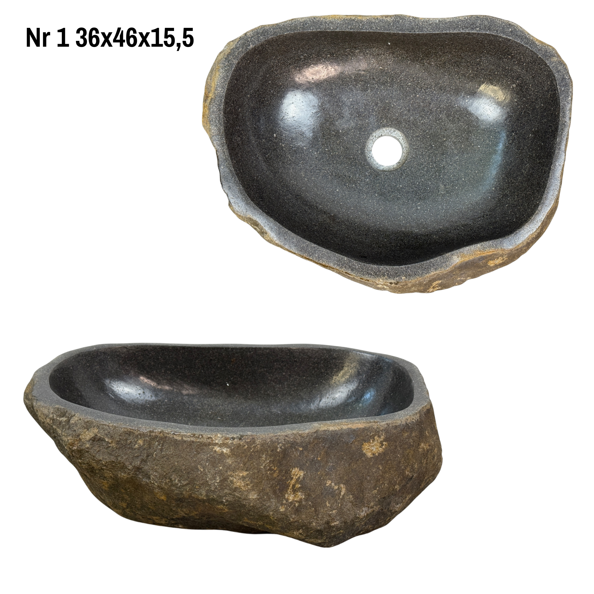 Naturstein Waschbecken - Badezimmer Toilette Aufsatzwaschbecken Waschschale - Einzigartig - Findling Stein Massiv
