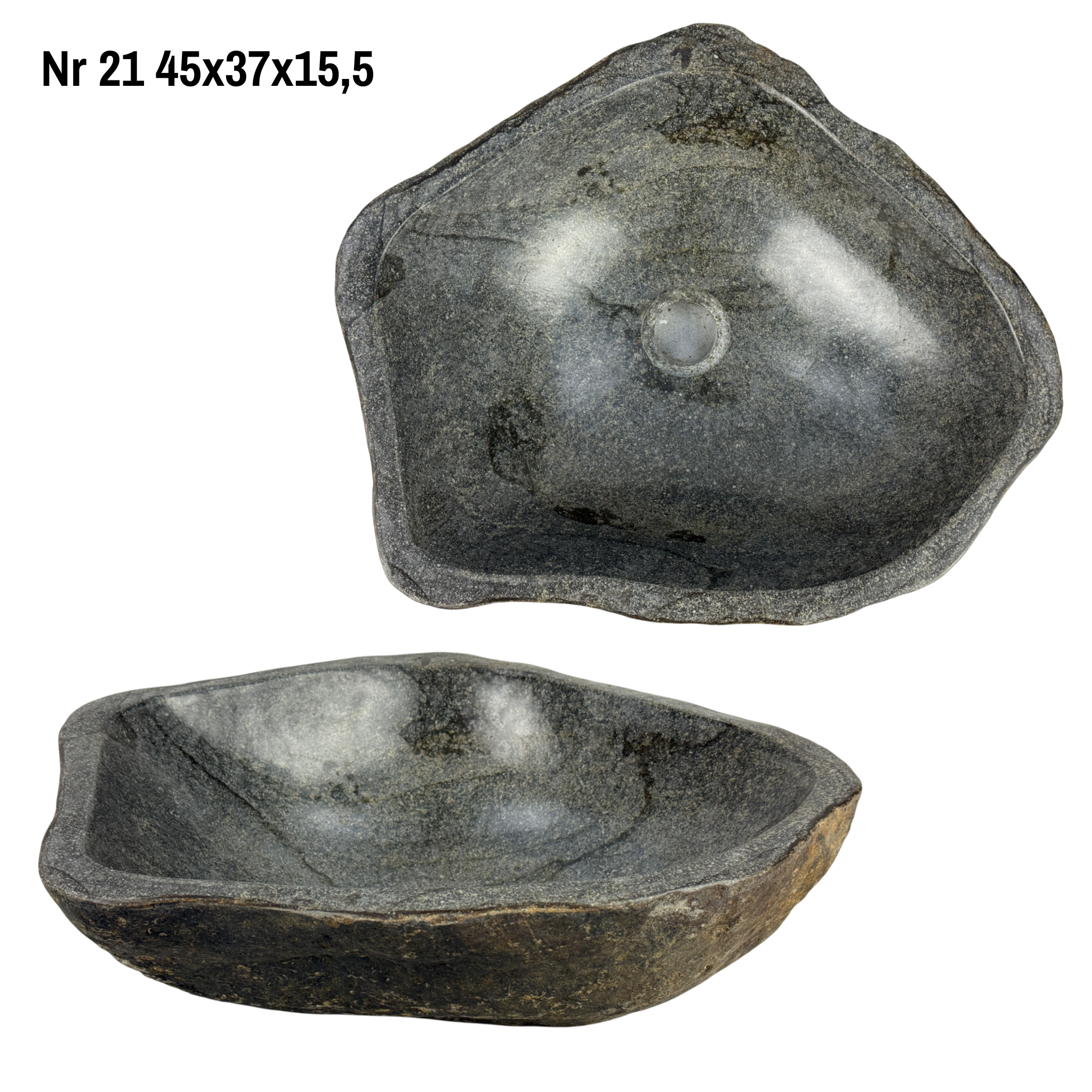 Naturstein Waschbecken - Badezimmer Toilette Aufsatzwaschbecken Waschschale - Einzigartig - Findling Stein Massiv