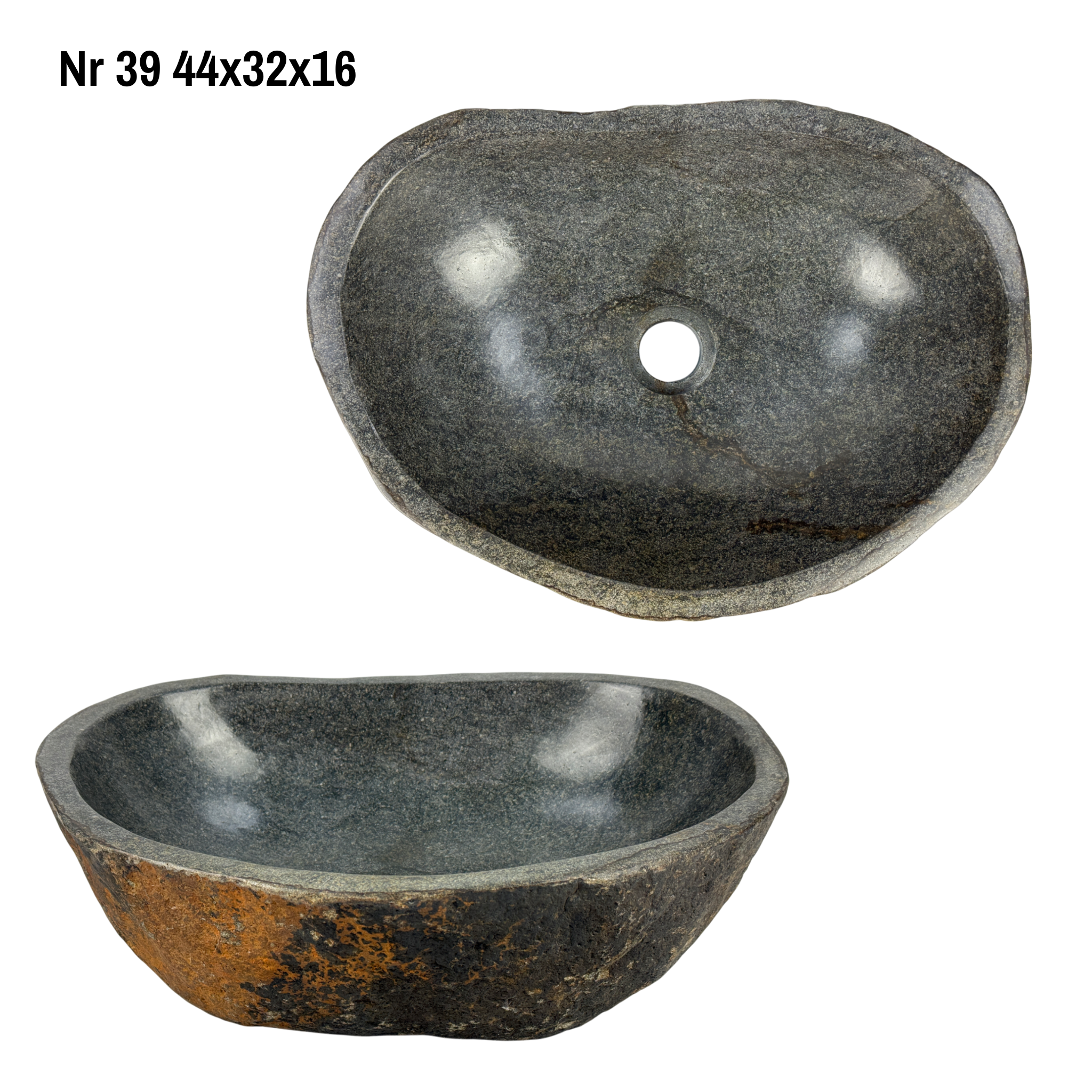 Naturstein Waschbecken - Badezimmer Toilette Aufsatzwaschbecken Waschschale - Einzigartig - Findling Stein Massiv