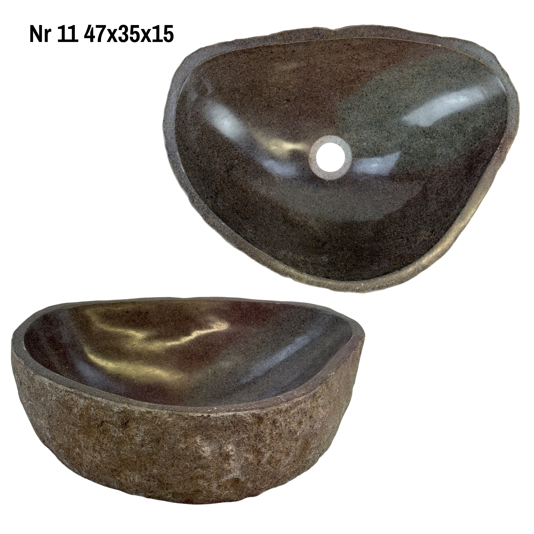 Natural stone washbasin - bathroom toilet countertop washbasin wash bowl - unique - boulder stone solid