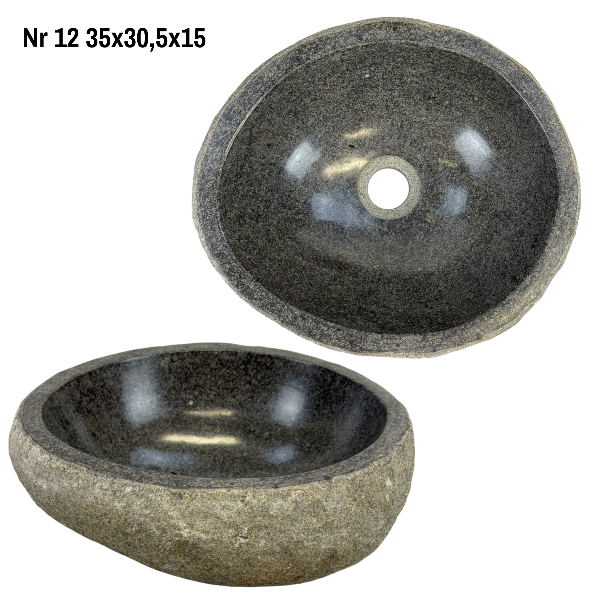 Natural stone washbasin - bathroom toilet countertop washbasin wash bowl - unique - boulder stone solid