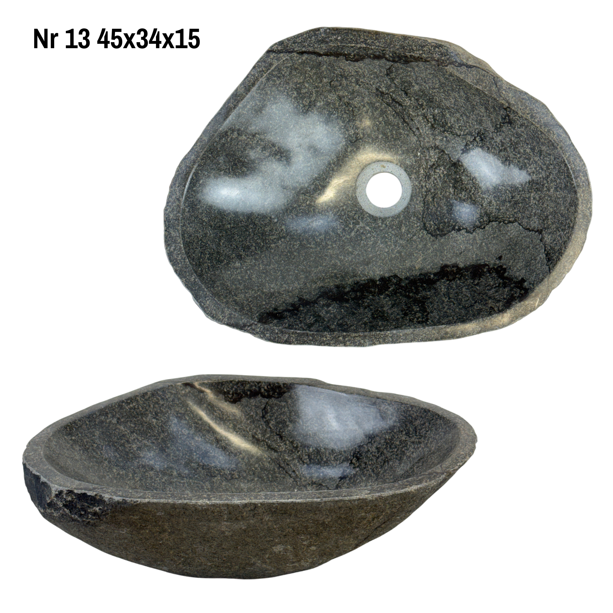 Natural stone washbasin - bathroom toilet countertop washbasin wash bowl - unique - boulder stone solid