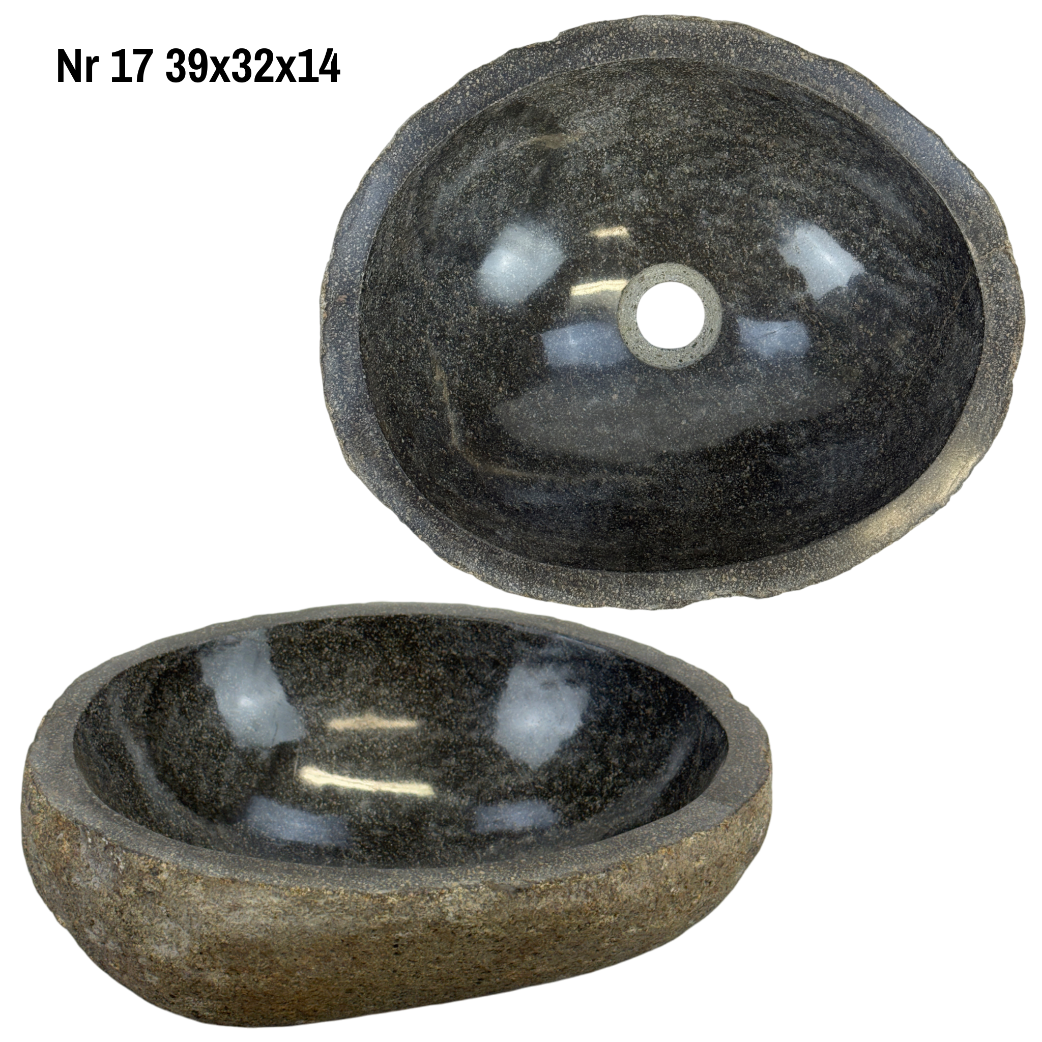 Natural stone washbasin - bathroom toilet countertop washbasin wash bowl - unique - boulder stone solid