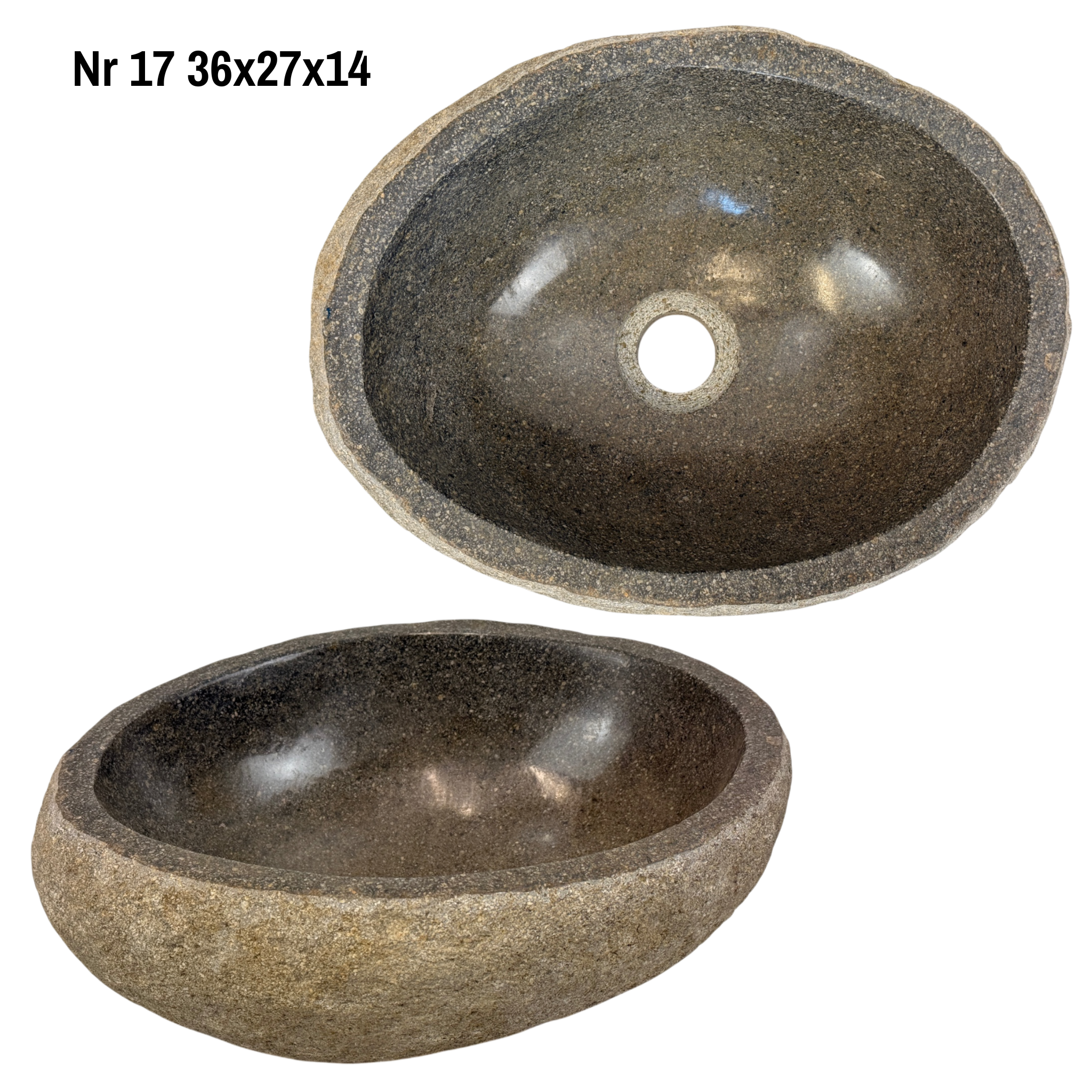 Natural stone washbasin - bathroom toilet countertop washbasin wash bowl - unique - boulder stone solid