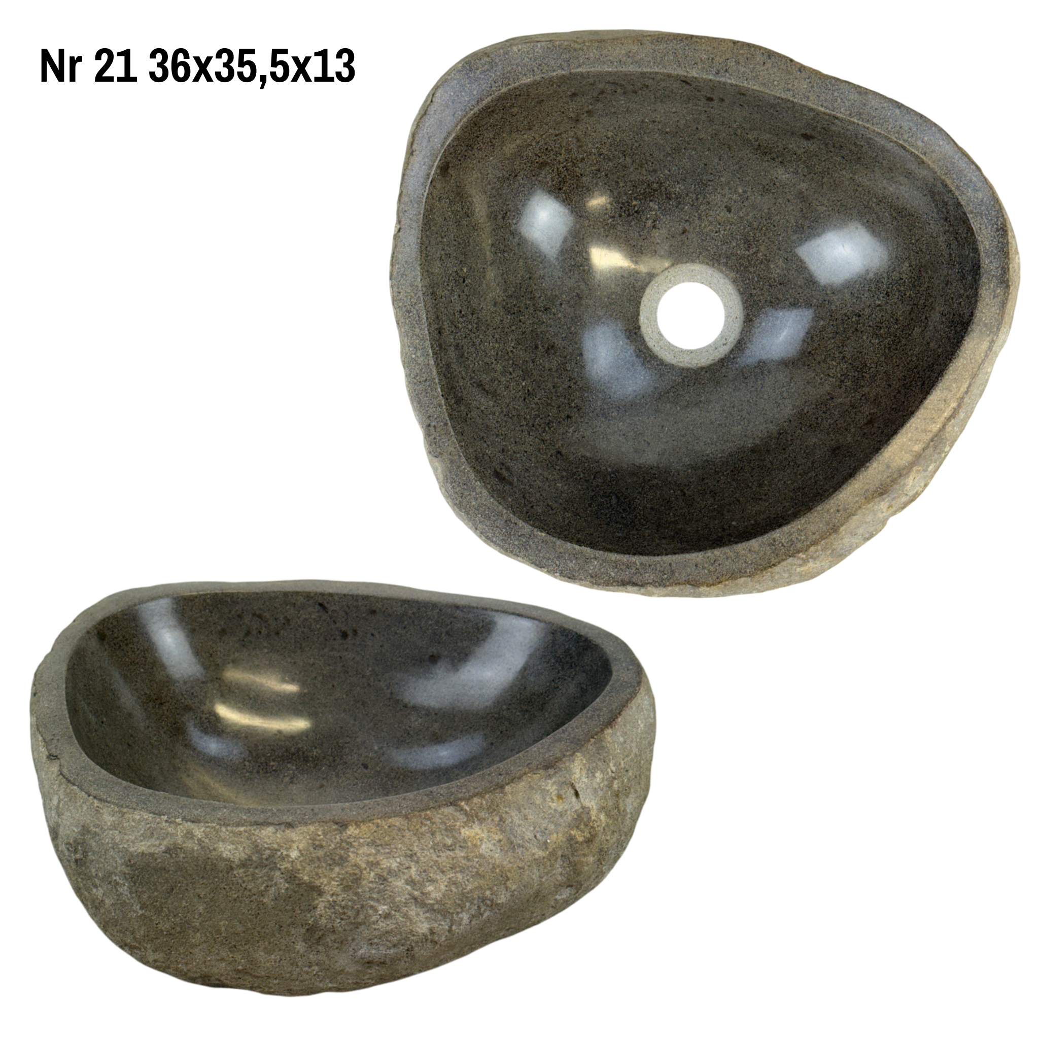 Natural stone washbasin - bathroom toilet countertop washbasin wash bowl - unique - boulder stone solid