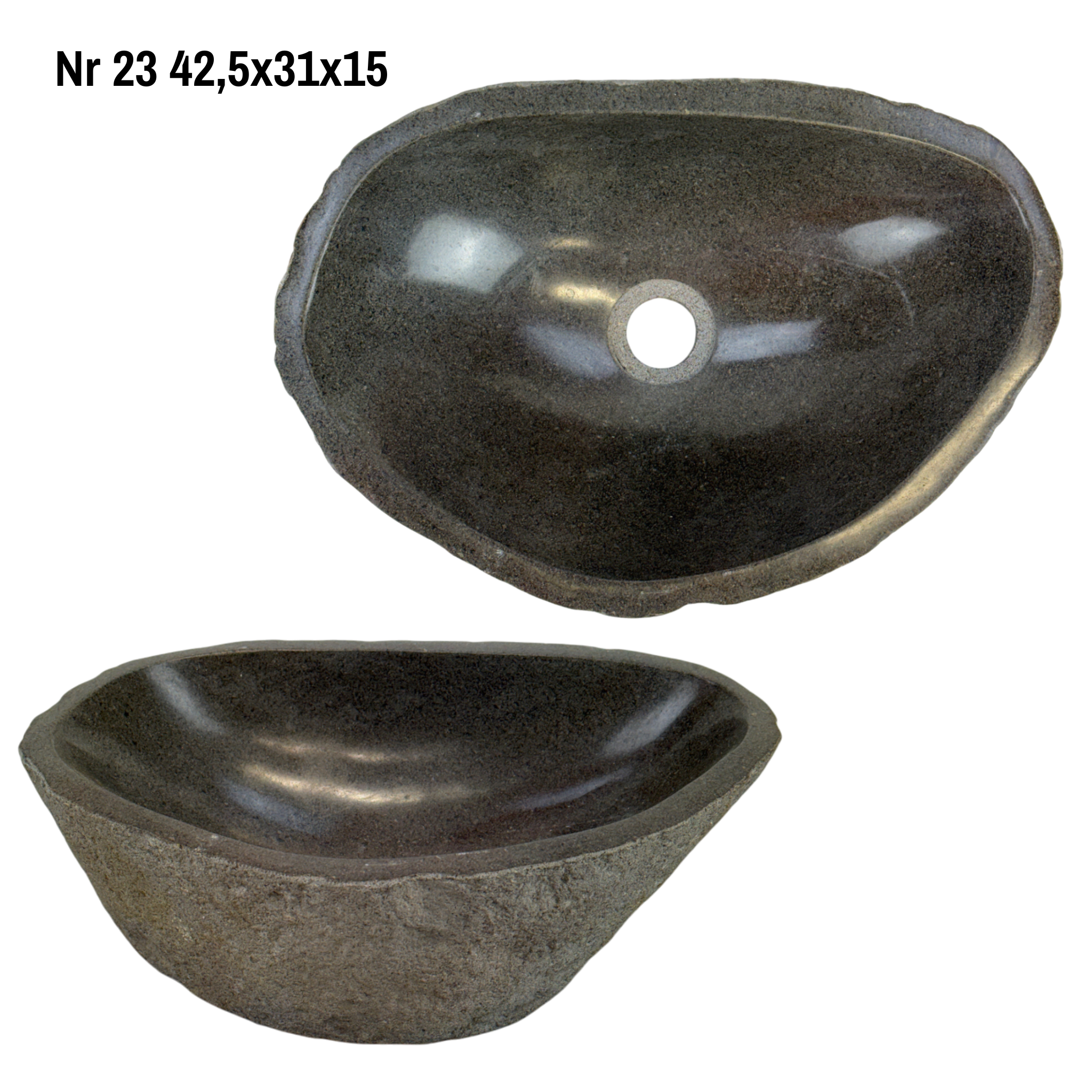 Natural stone washbasin - bathroom toilet countertop washbasin wash bowl - unique - boulder stone solid