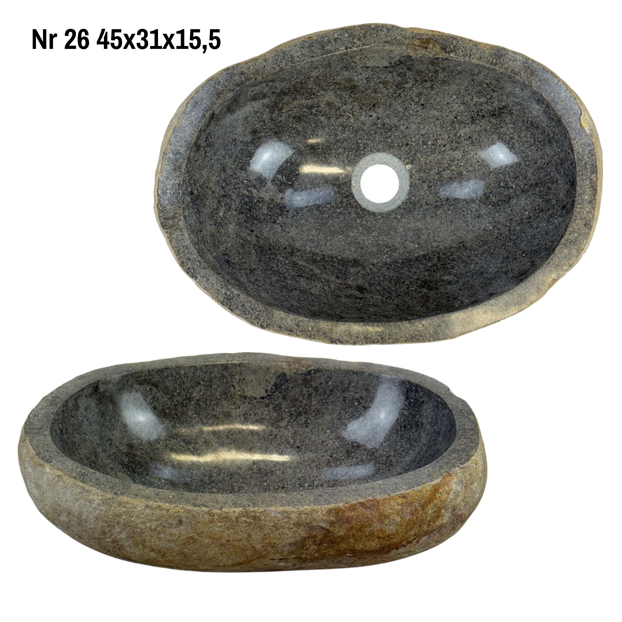 Natural stone washbasin - bathroom toilet countertop washbasin wash bowl - unique - boulder stone solid