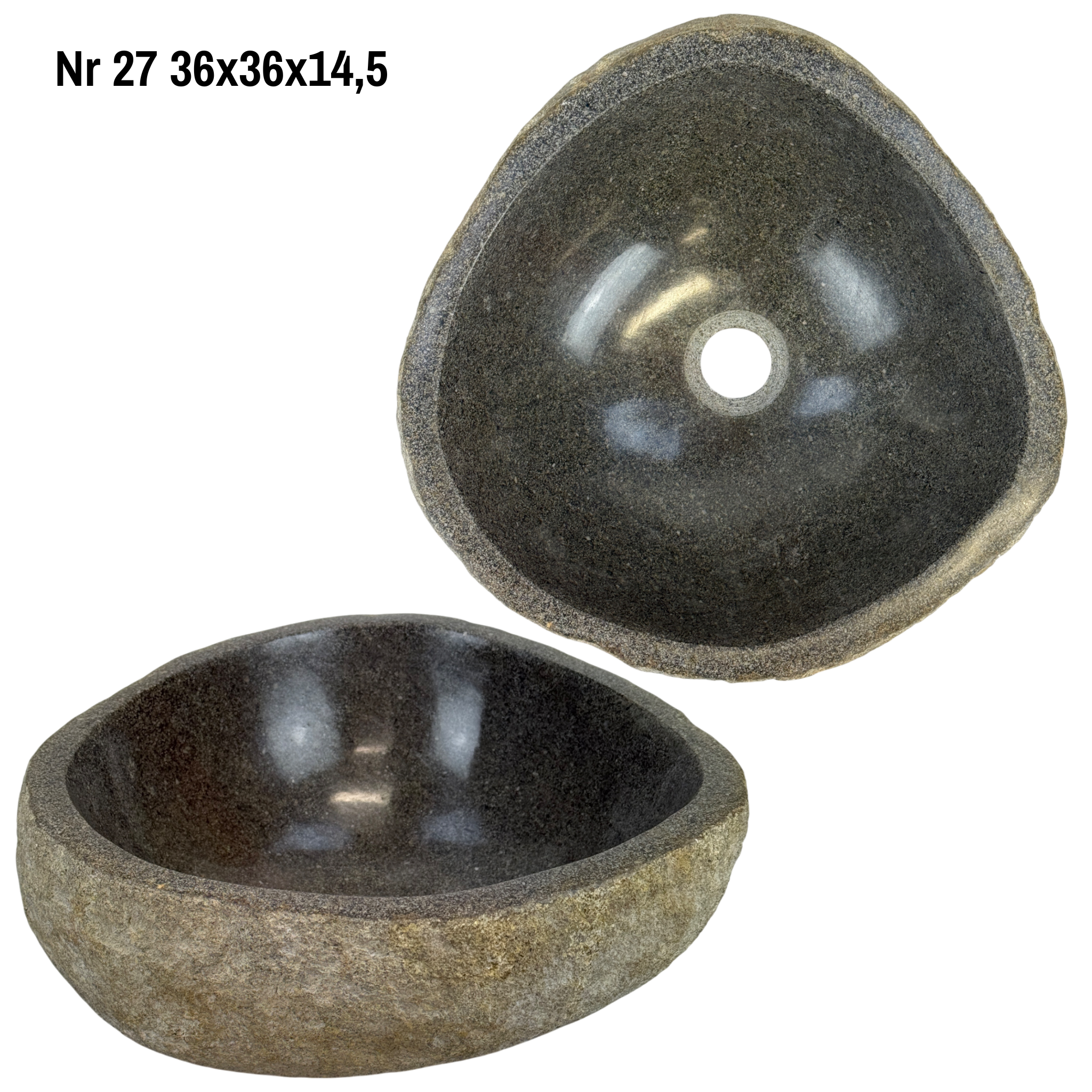 Natural stone washbasin - bathroom toilet countertop washbasin wash bowl - unique - boulder stone solid