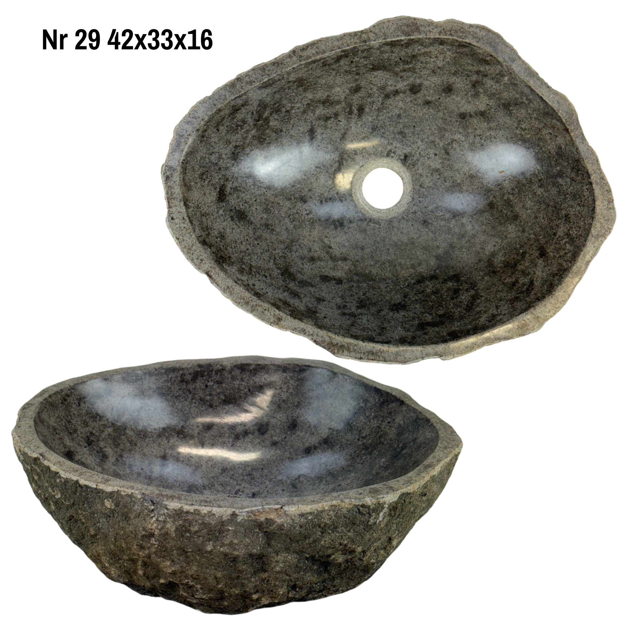 Natural stone washbasin - bathroom toilet countertop washbasin wash bowl - unique - boulder stone solid