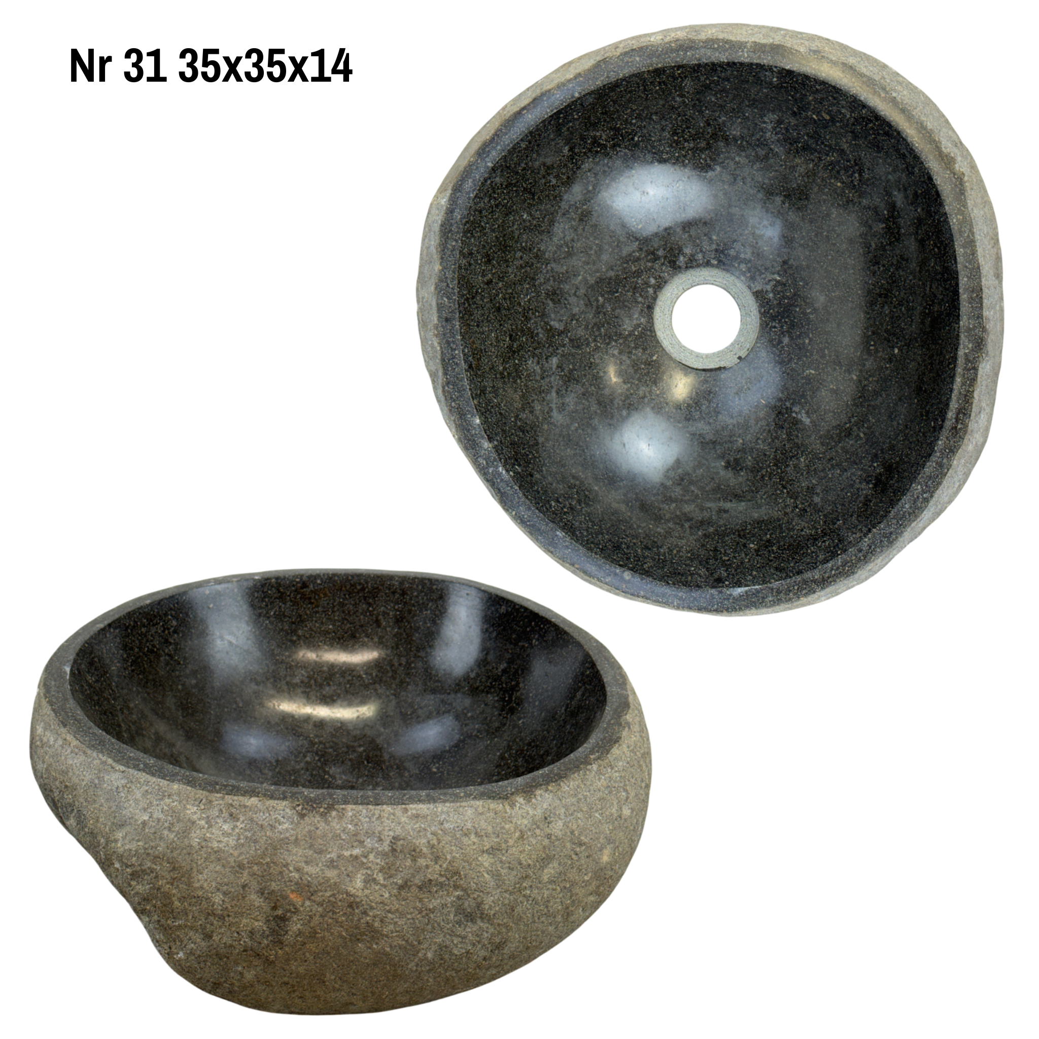 Natural stone washbasin - bathroom toilet countertop washbasin wash bowl - unique - boulder stone solid