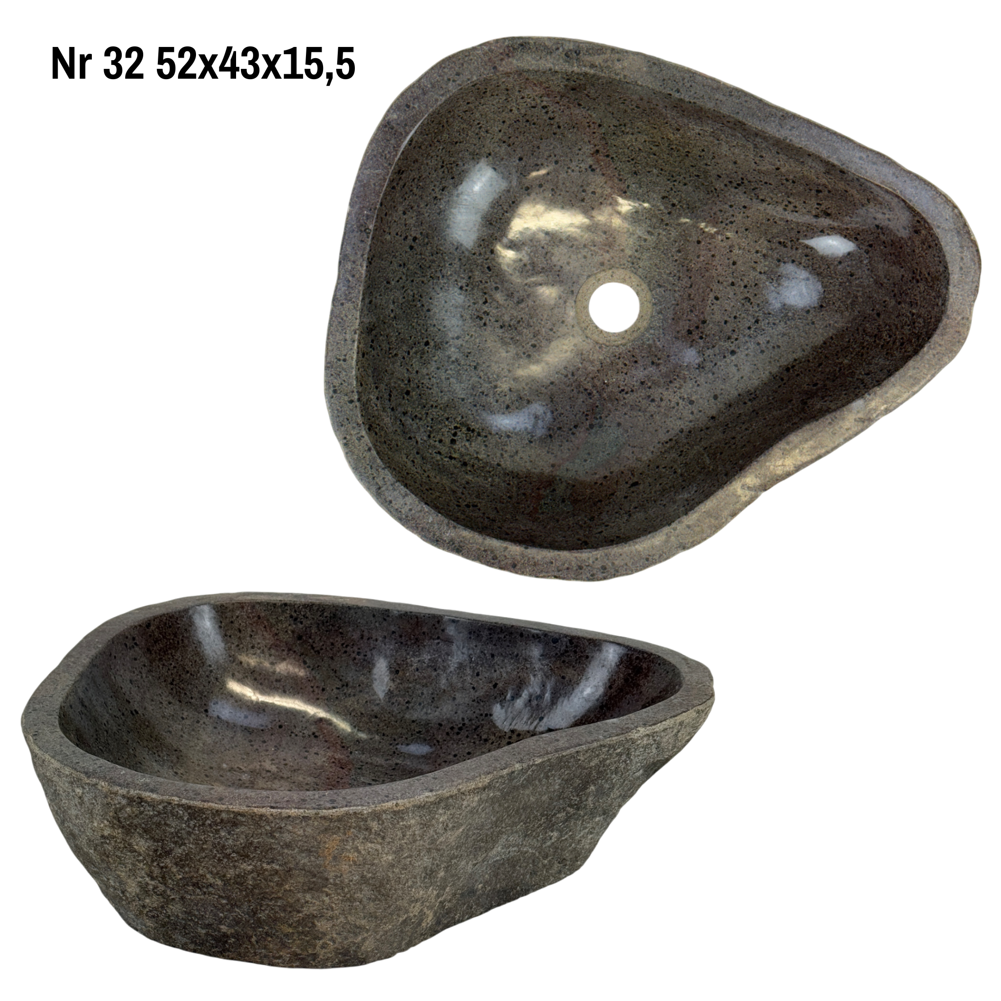 Natural stone washbasin - bathroom toilet countertop washbasin wash bowl - unique - boulder stone solid