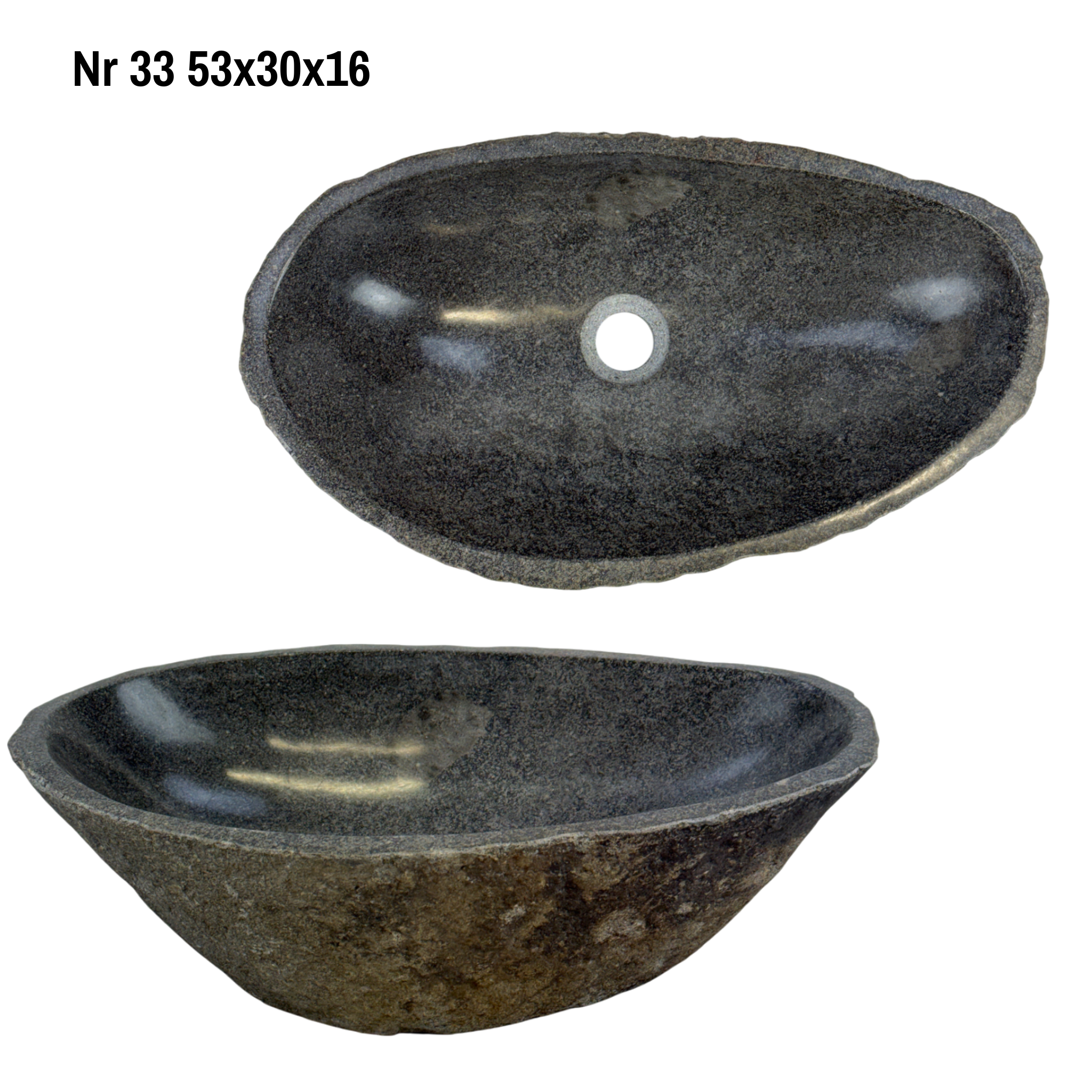 Natural stone washbasin - bathroom toilet countertop washbasin wash bowl - unique - boulder stone solid