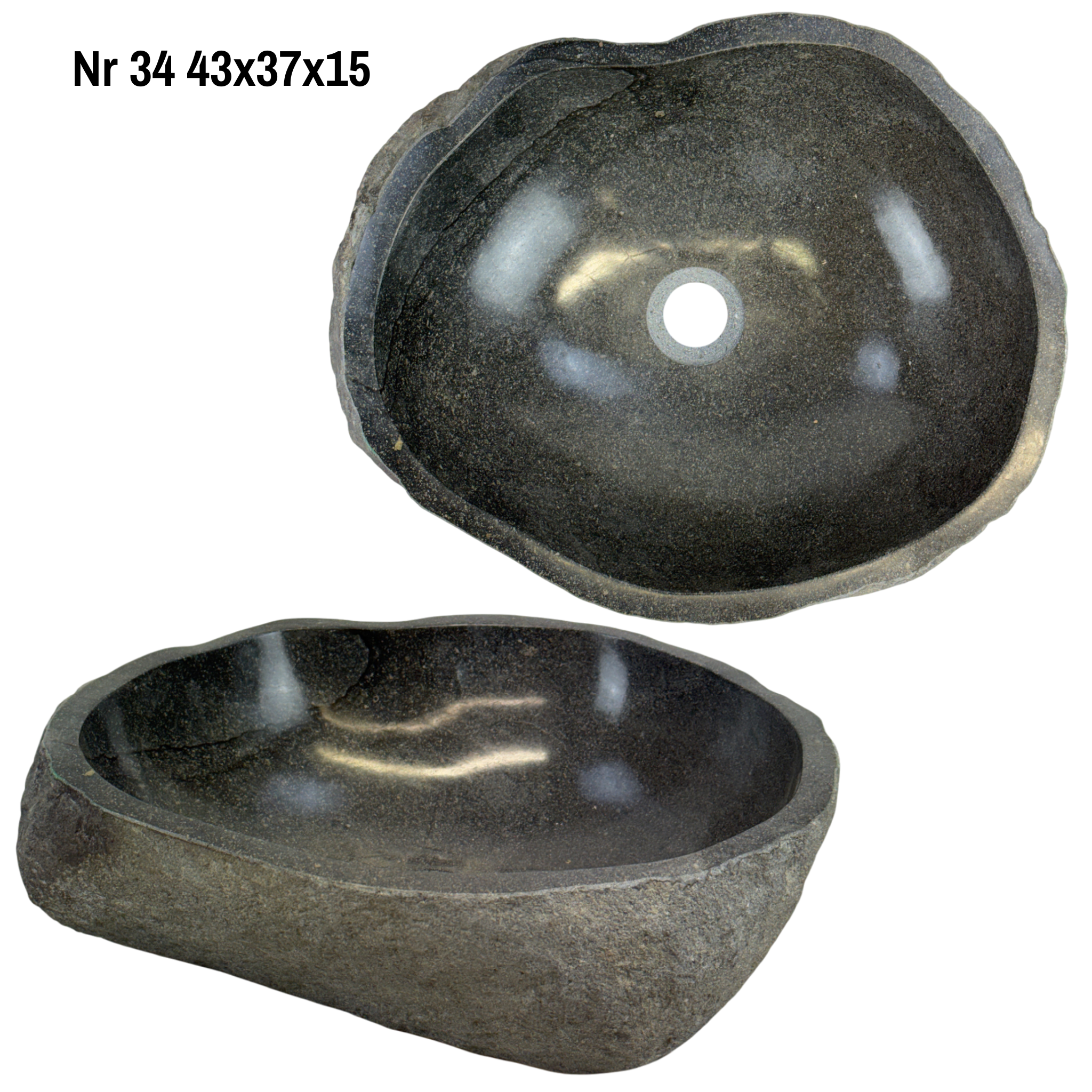 Natural stone washbasin - bathroom toilet countertop washbasin wash bowl - unique - boulder stone solid