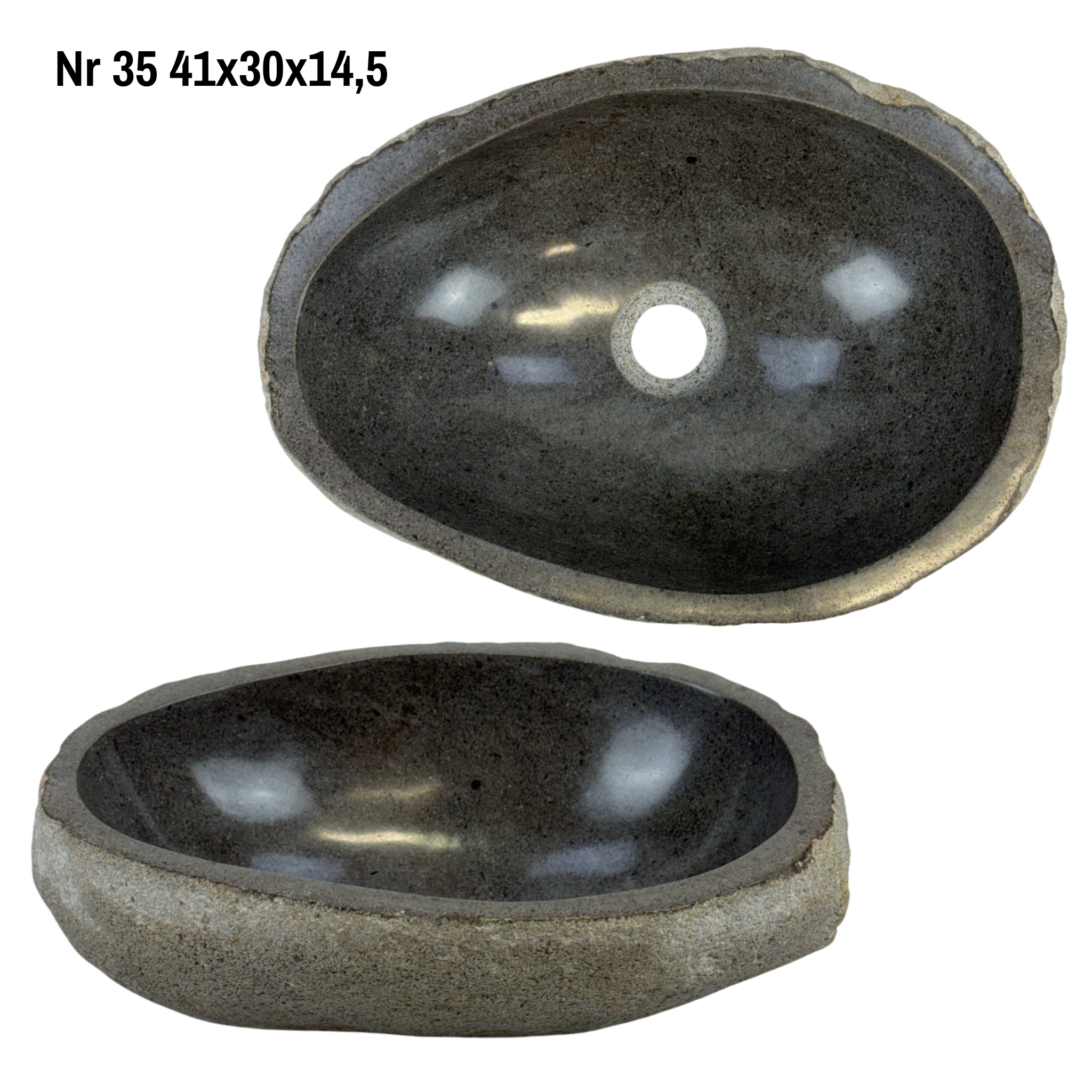 Natural stone washbasin - bathroom toilet countertop washbasin wash bowl - unique - boulder stone solid