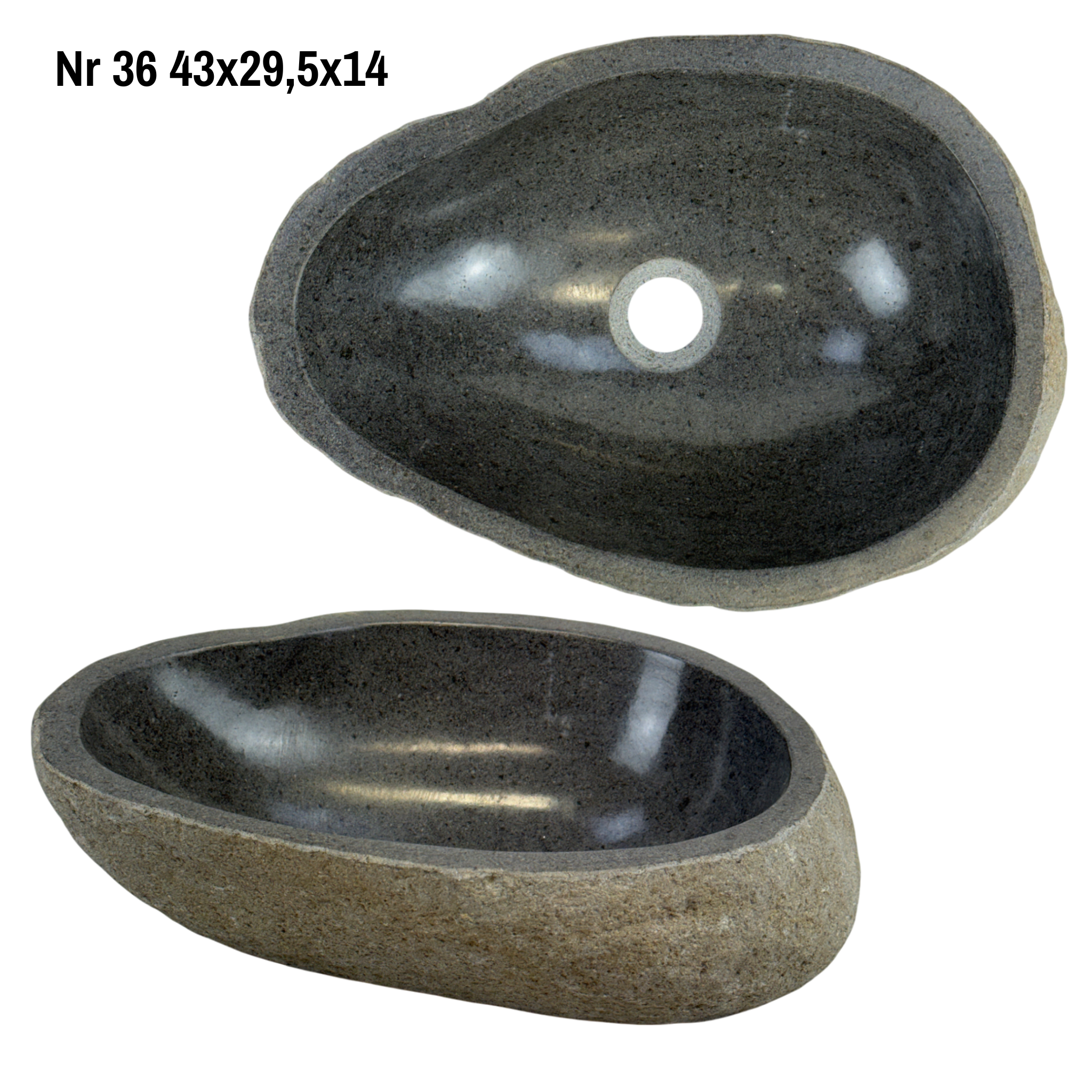 Natural stone washbasin - bathroom toilet countertop washbasin wash bowl - unique - boulder stone solid