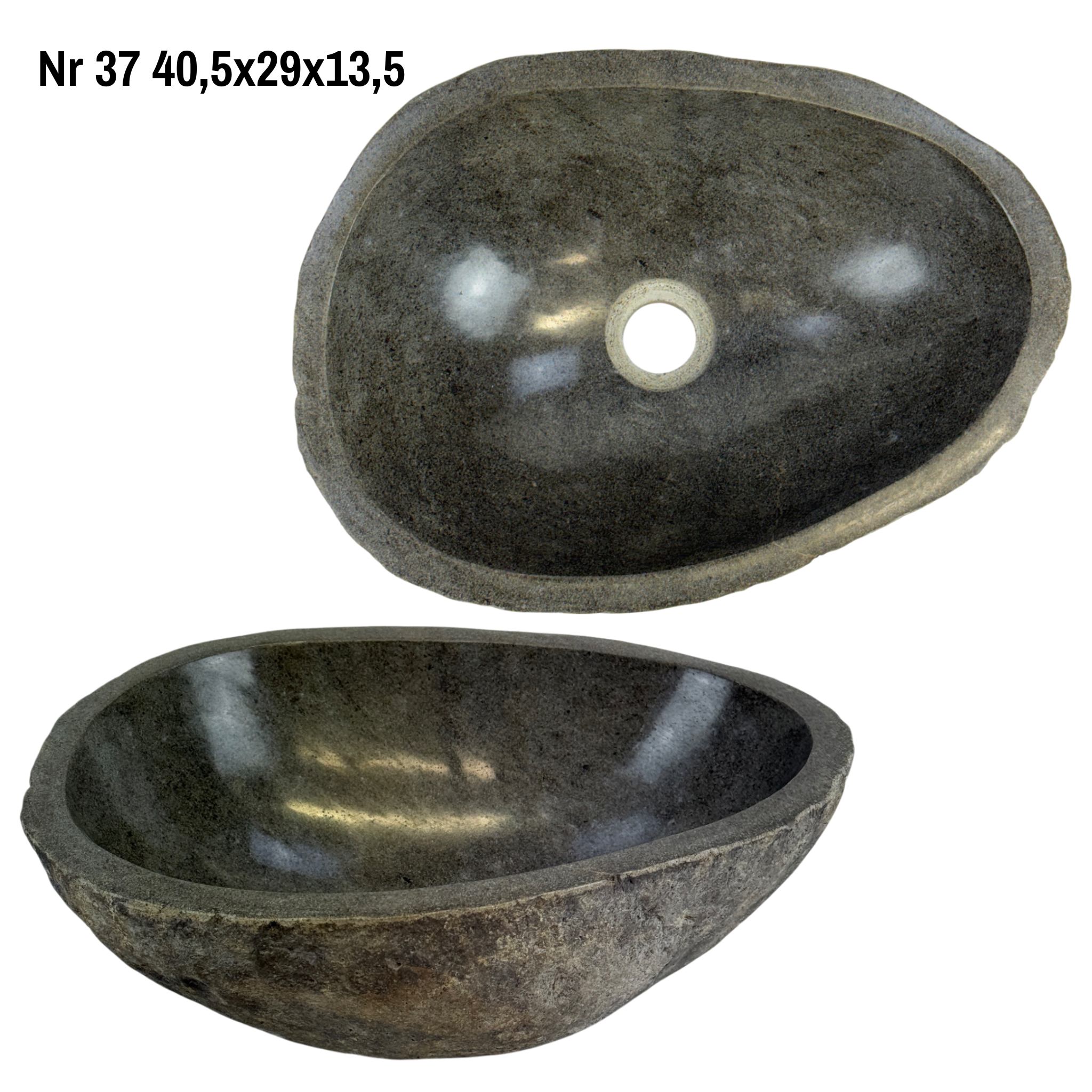 Natural stone washbasin - bathroom toilet countertop washbasin wash bowl - unique - boulder stone solid