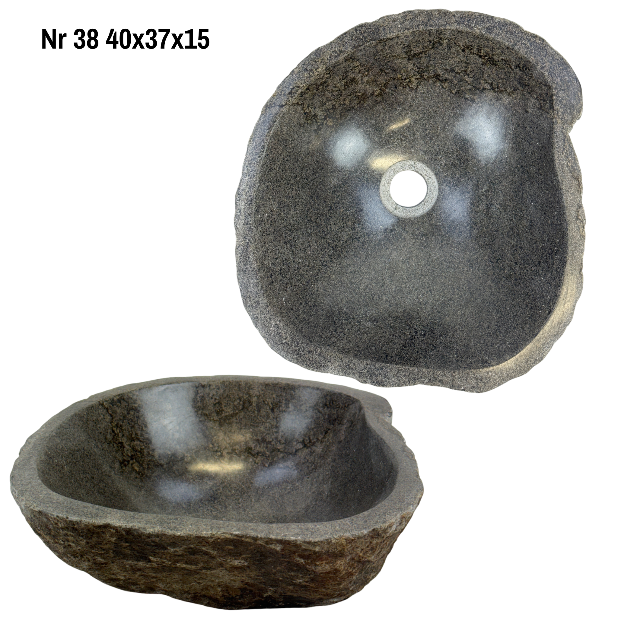 Natural stone washbasin - bathroom toilet countertop washbasin wash bowl - unique - boulder stone solid