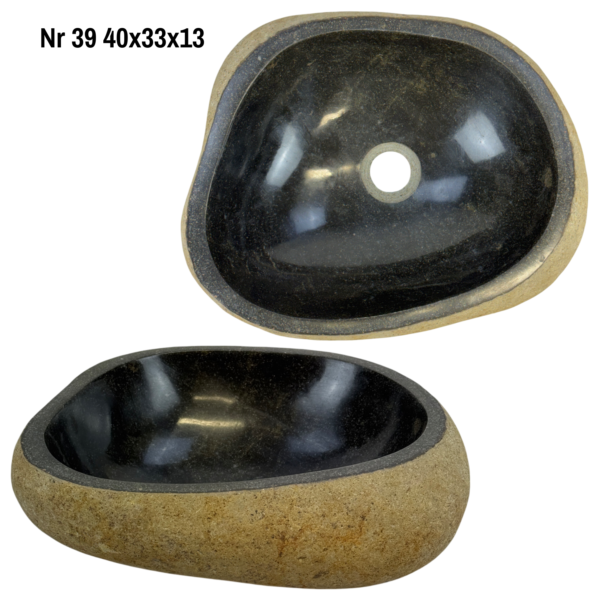 Natural stone washbasin - bathroom toilet countertop washbasin wash bowl - unique - boulder stone solid