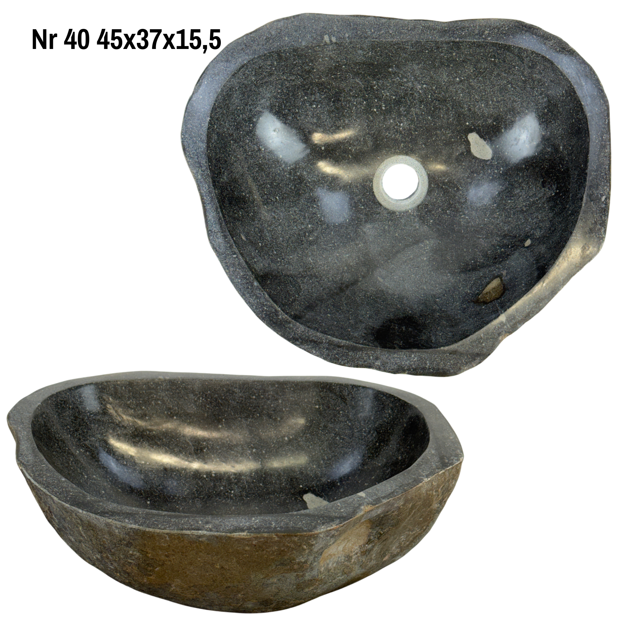 Natural stone washbasin - bathroom toilet countertop washbasin wash bowl - unique - boulder stone solid