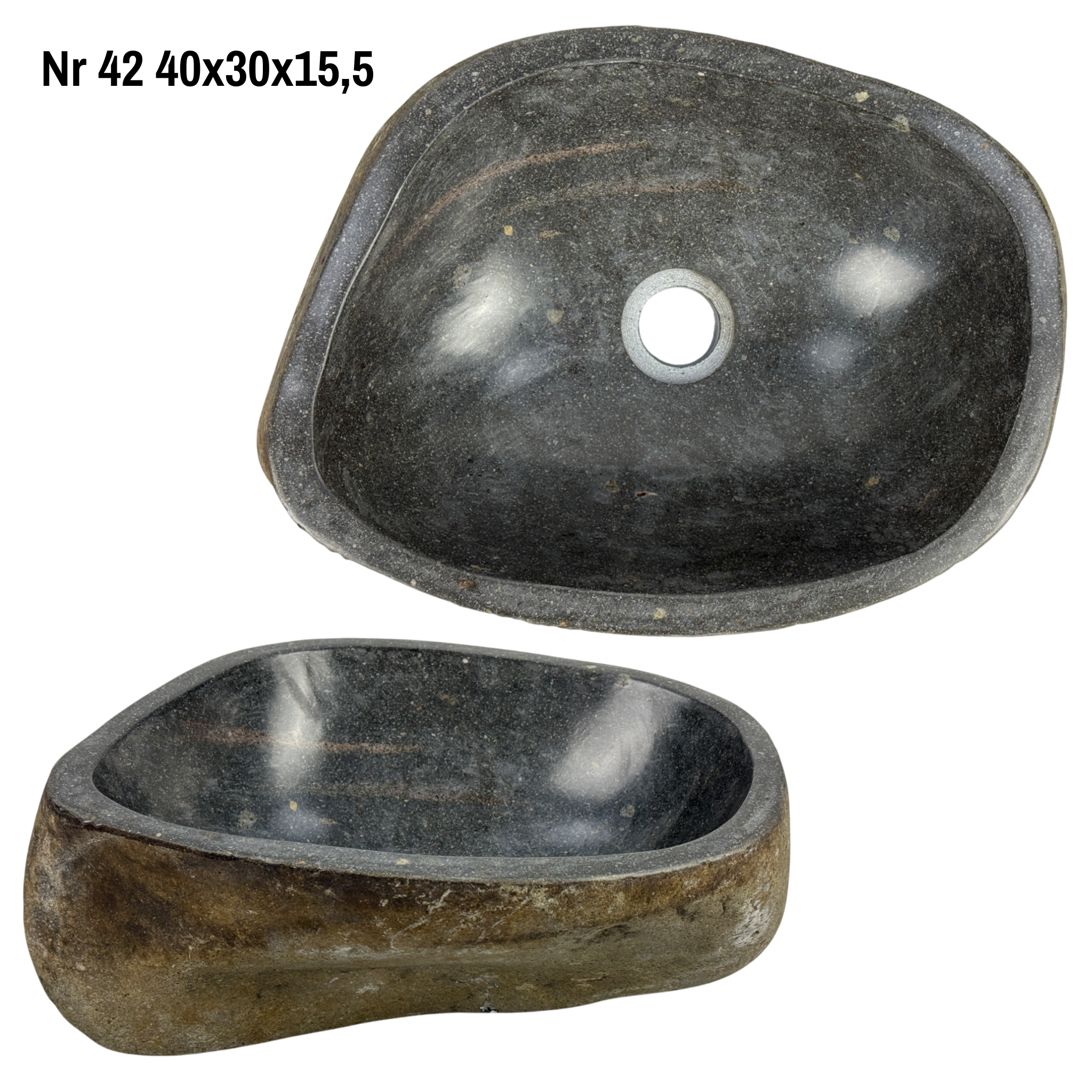 Naturstein Waschbecken - Badezimmer Toilette Aufsatzwaschbecken Waschschale - Einzigartig - Findling Stein Massiv