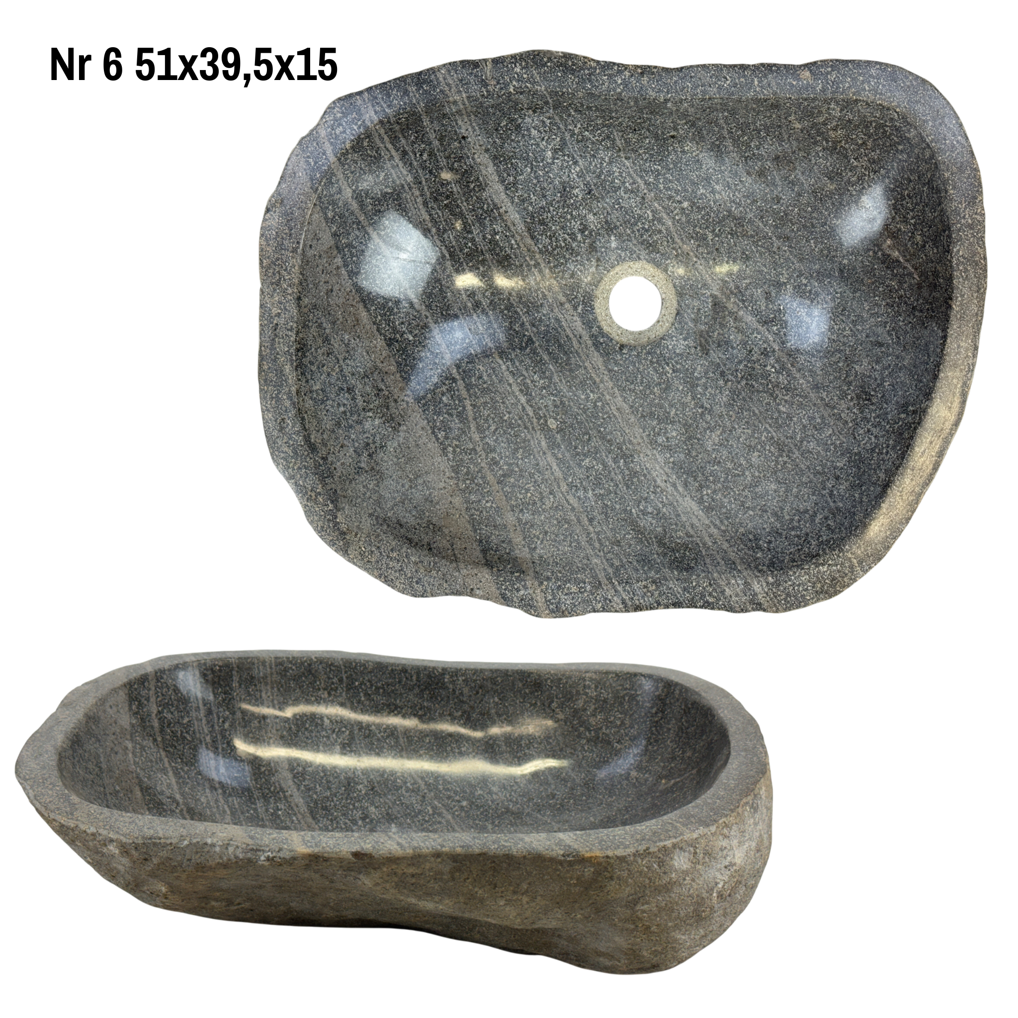 Natural stone washbasin - bathroom toilet countertop washbasin wash bowl - unique - boulder stone solid