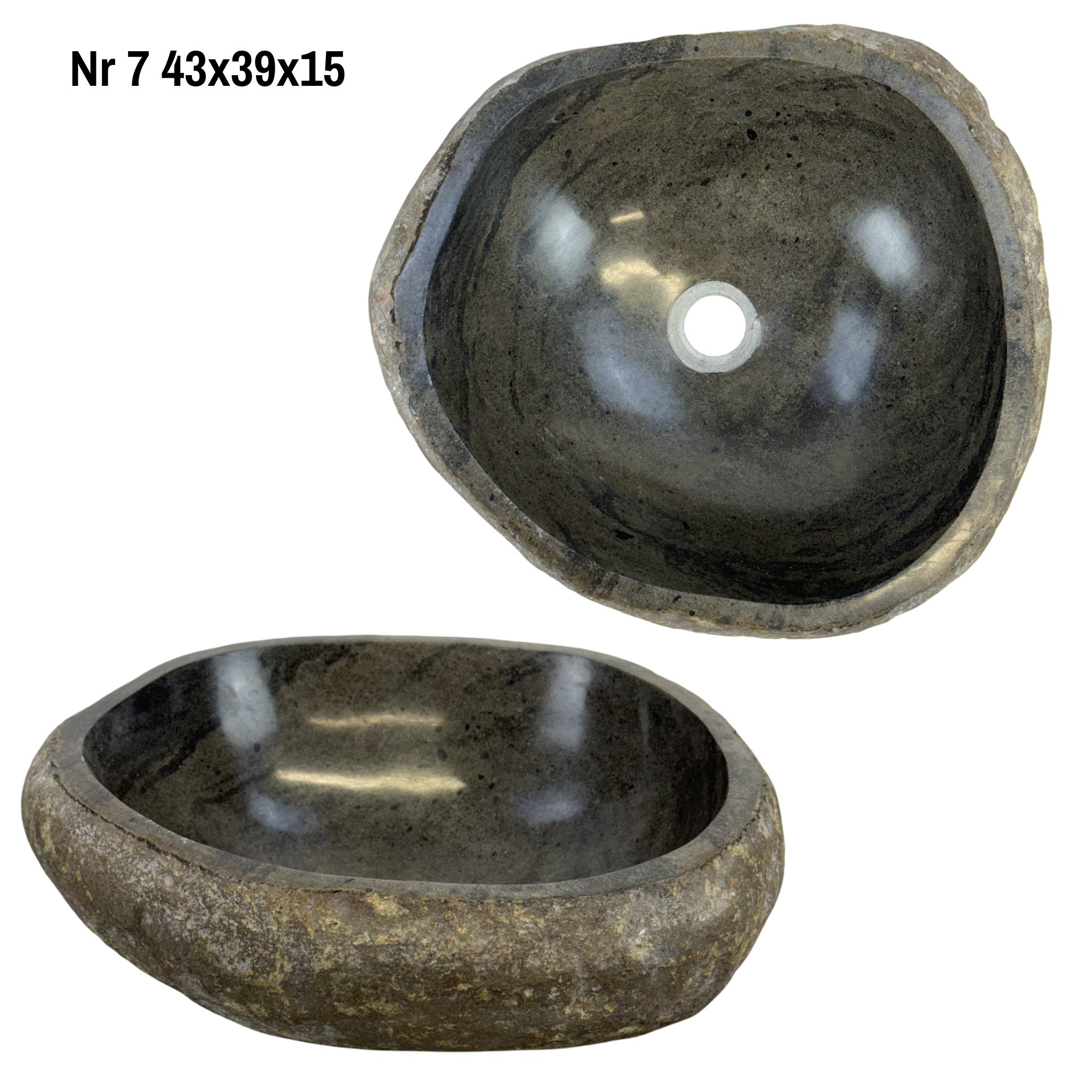 Natural stone washbasin - bathroom toilet countertop washbasin wash bowl - unique - boulder stone solid