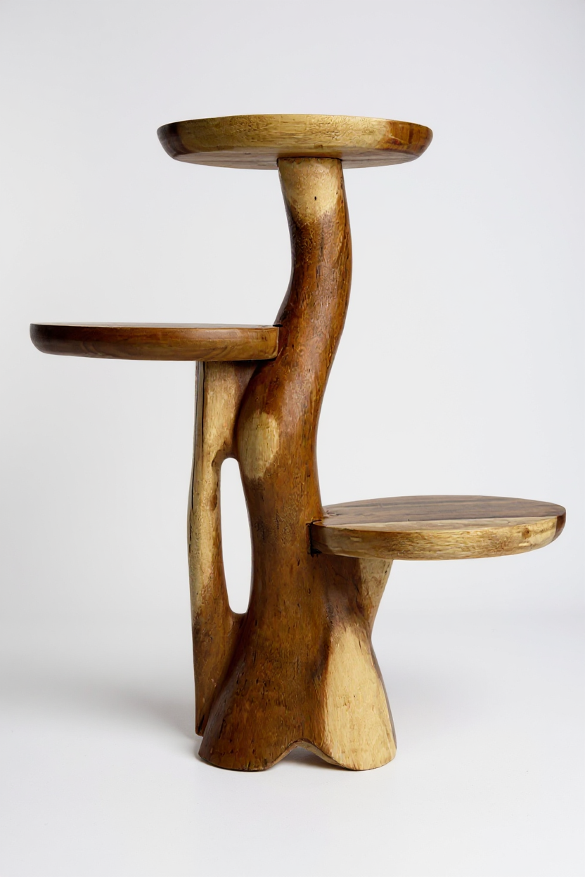 Teakholz-Regal – Natürliches Design mit einzigartiger Holzmaserung – Vielseitiges Wohnaccessoire für Pflanzen, Bücher & Deko – Verschiedene Größen