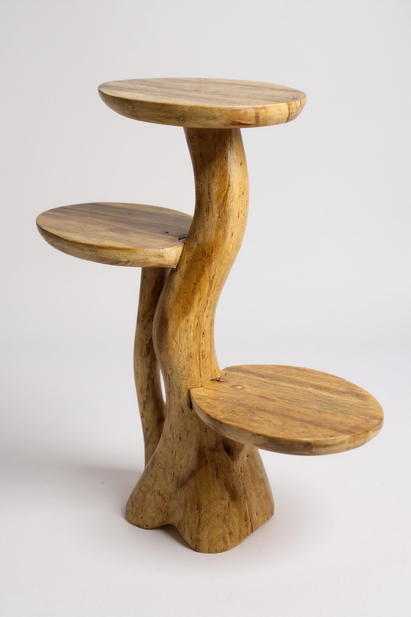 Teakholz-Regal – Natürliches Design mit einzigartiger Holzmaserung – Vielseitiges Wohnaccessoire für Pflanzen, Bücher & Deko – Verschiedene Größen